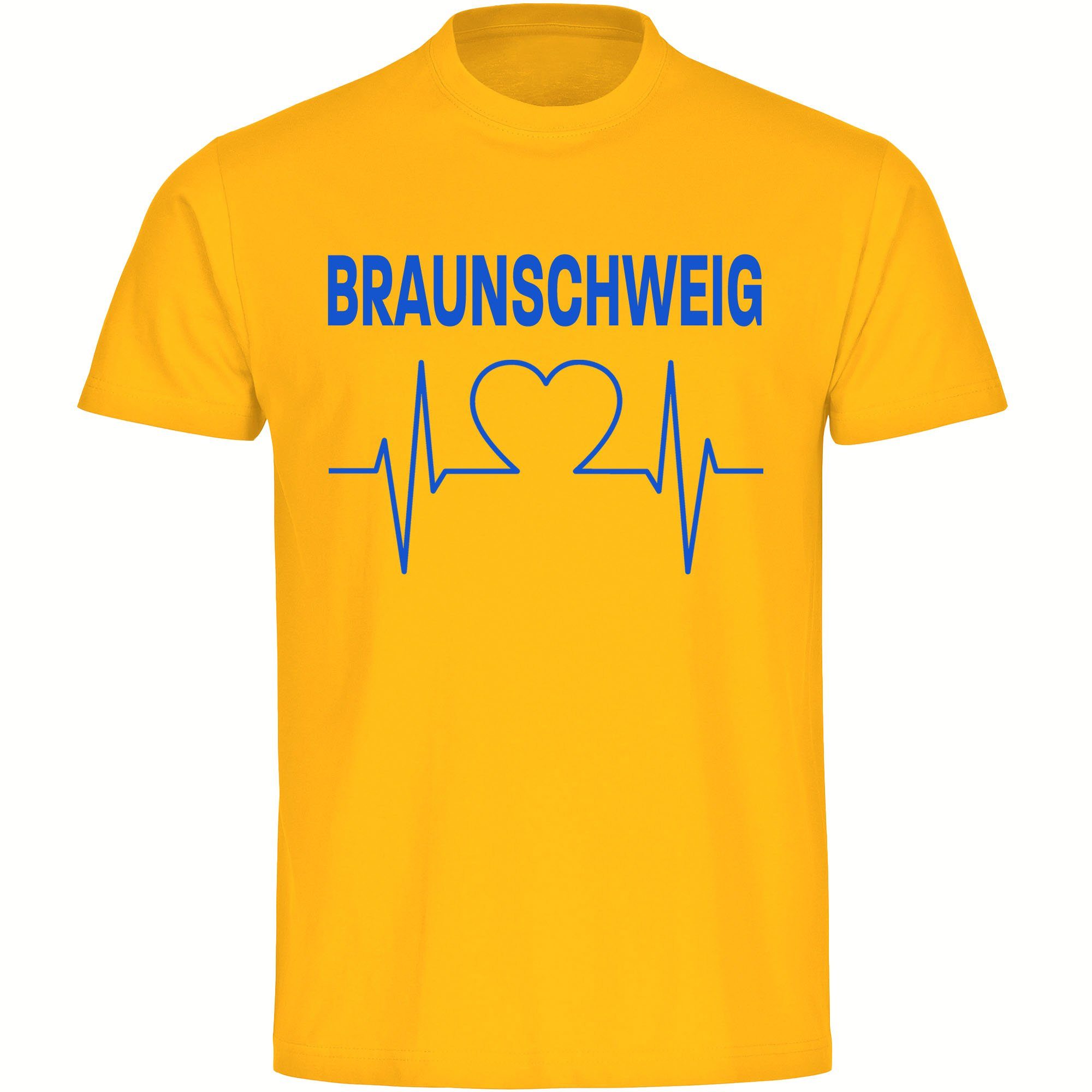 multifanshop T-Shirt Herren Braunschweig - Herzschlag - Männer
