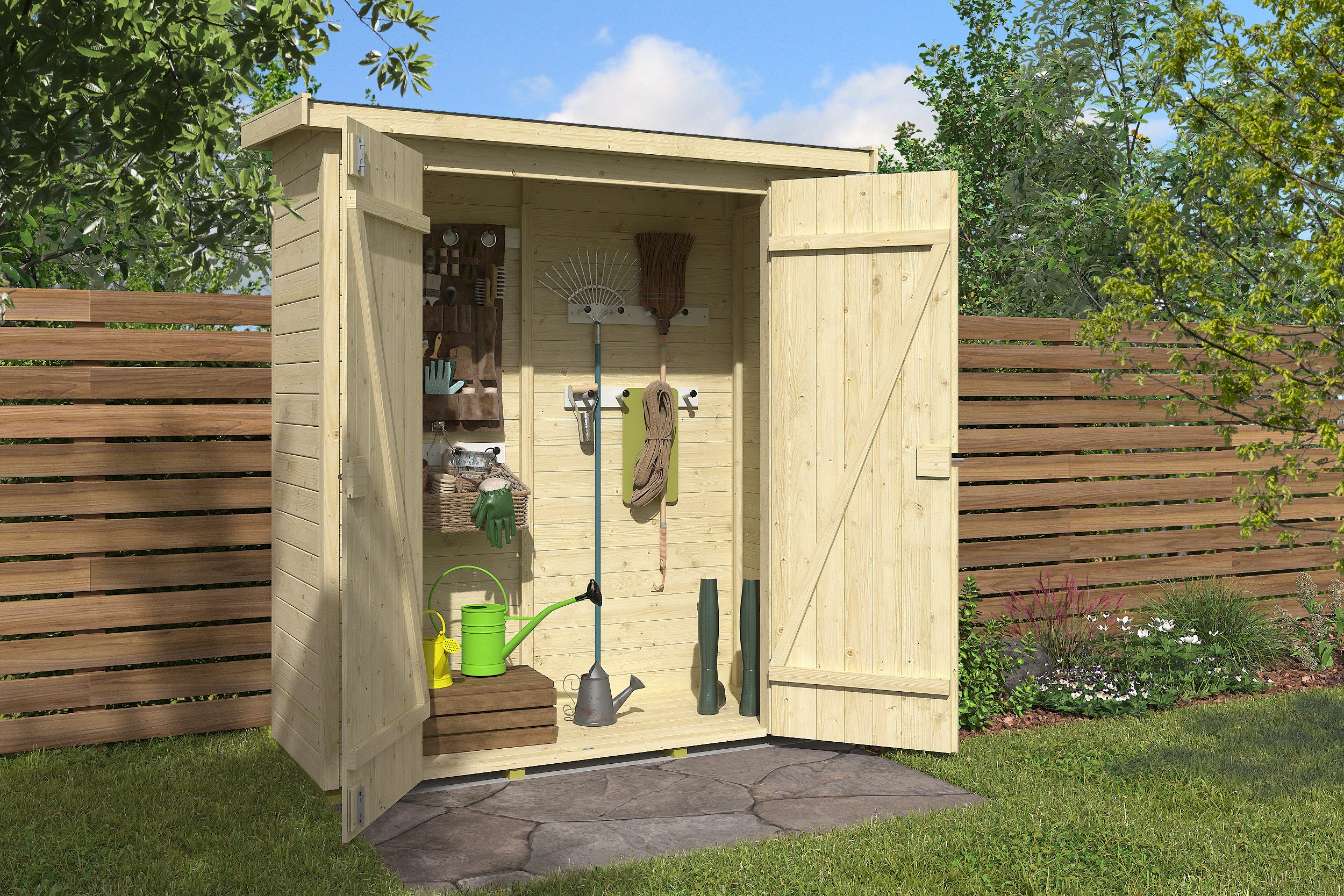 Nordic Holz Gartenhaus Elementhaus KENT 1.2, BxT: 194,5x83,8 cm