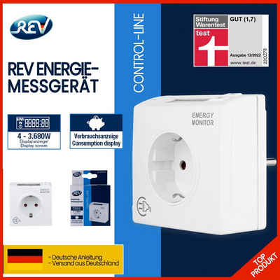 REV Strommessgerät - messen Sie Ihren Stromverbrauch, Stromzähler für Steckdose, Ausgezeichnet von Stiftung Warentest mit Note 1,7