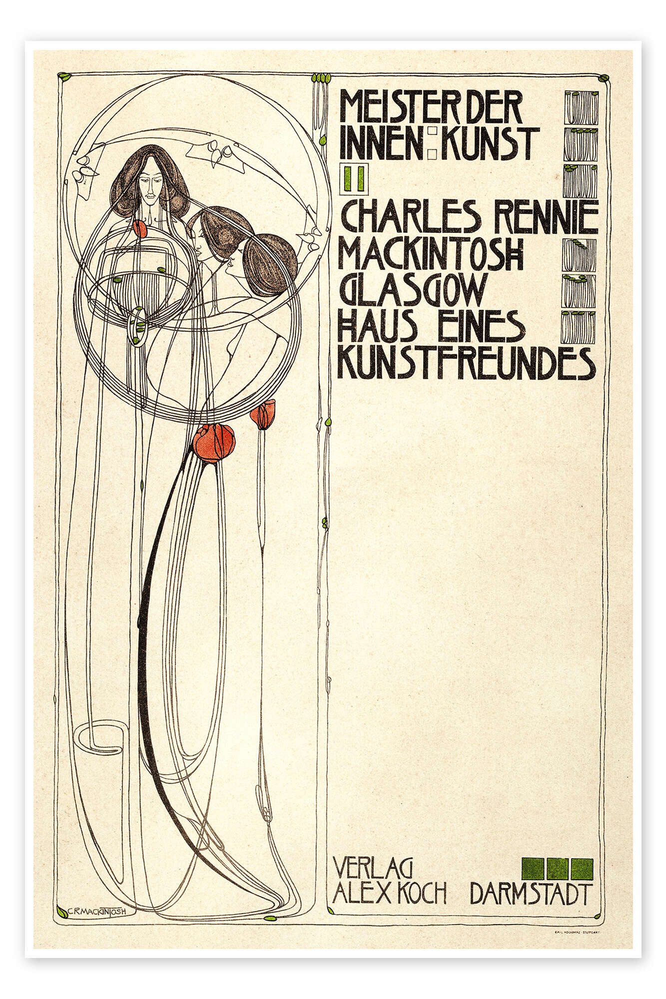 Posterlounge Wandbild Haus eines Kunstfreundes: Titelblatt, Charles Rennie Mackintosh, erhältlich als Poster, Leinwandbild, Wandsticker oder Acrylglasbild