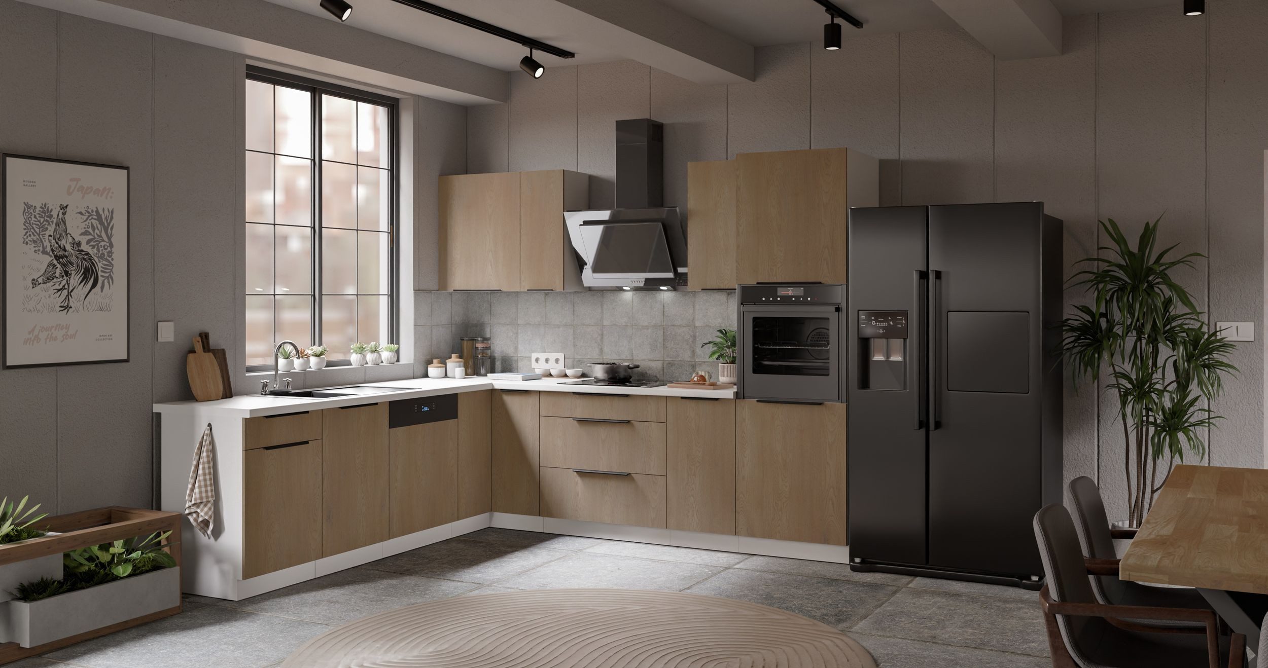 Küchen-Preisbombe Winkelküche CREMONA ECKE 2 - 250x270 cm Eiche hell Küche Küchenzeile Eckküche