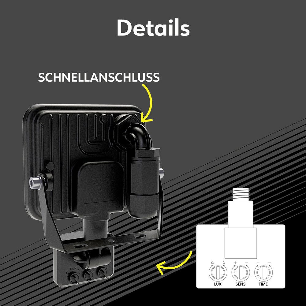MÜLLER LICHT LED Flutlichtstrahler Müller-Licht Orlando 21600072 LED-Außenstrahler mit Bewegungsmelder 2