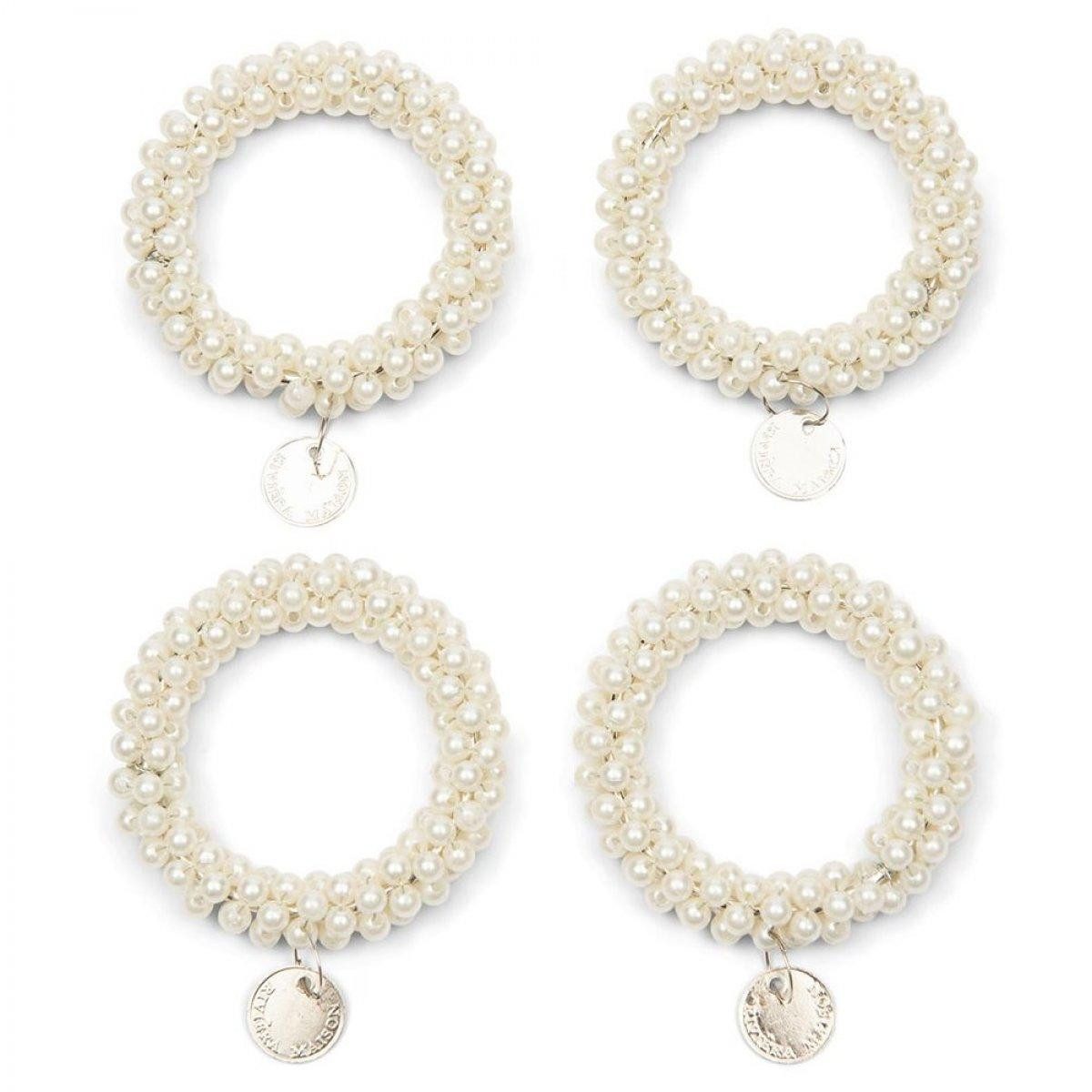 Rivièra Maison Weihnachtsbaumkugel Serviettenring Classic Pearl (4er-Set)