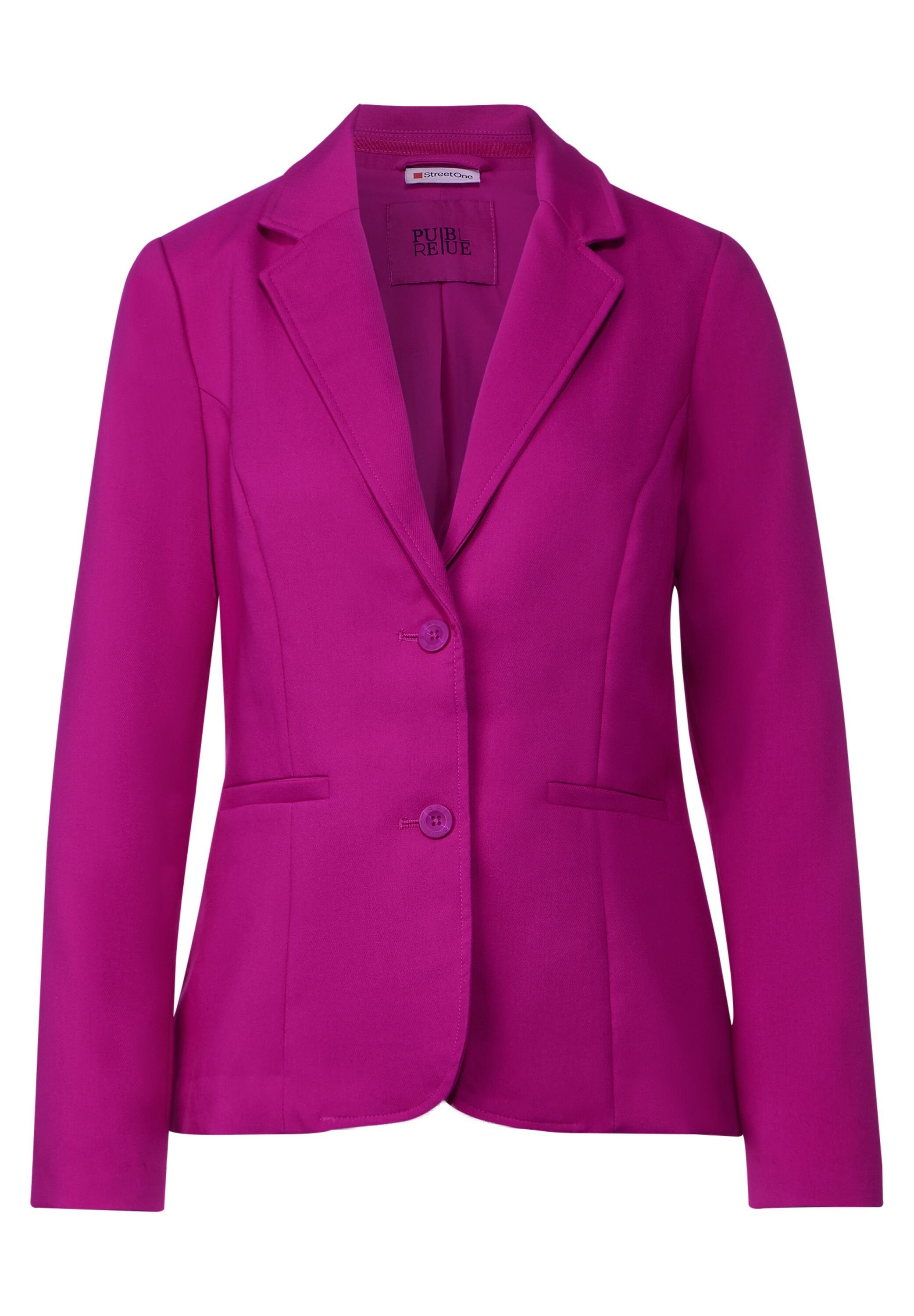 STREET ONE Kurzblazer Reverskragen pink cozy bright mit