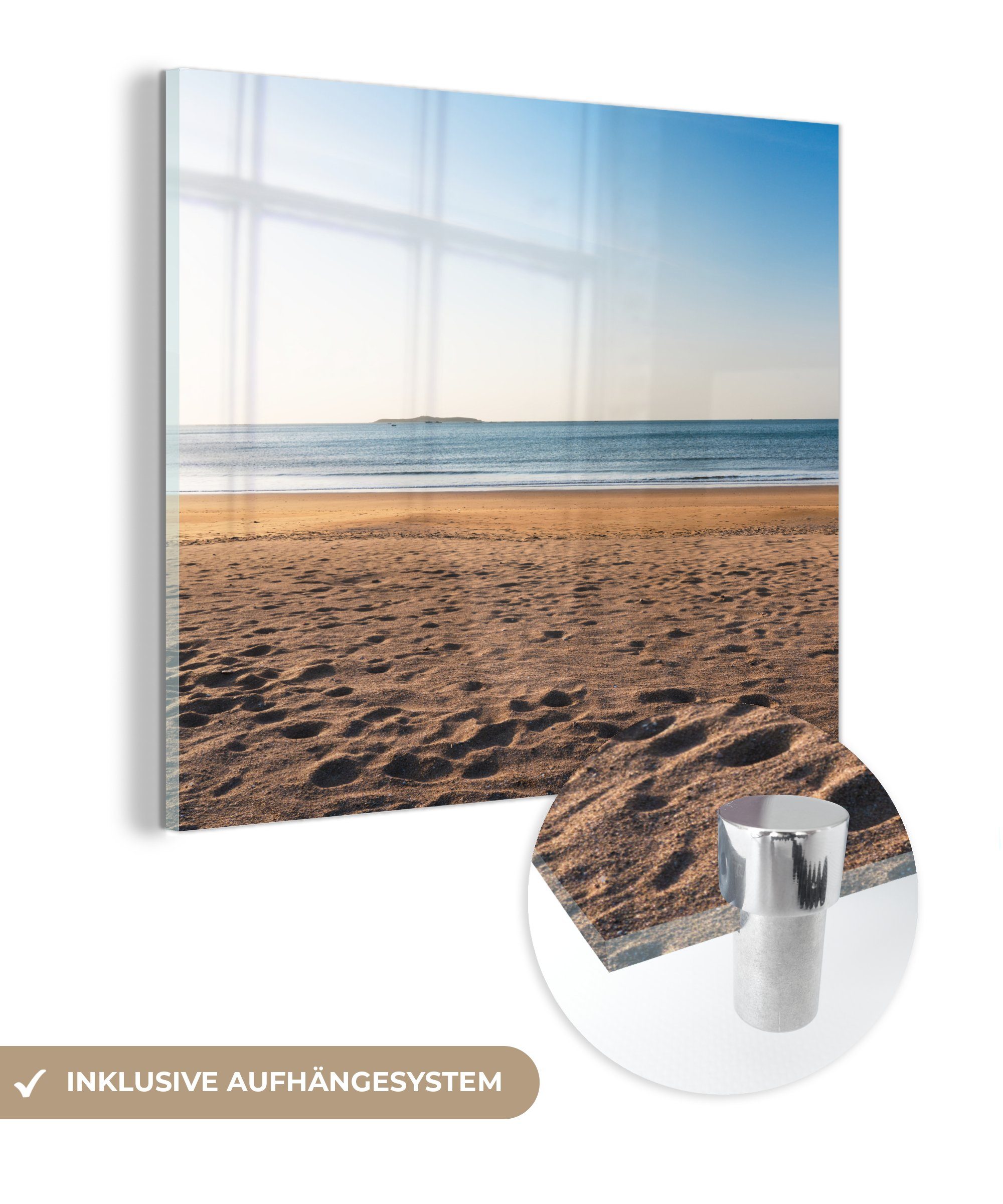 MuchoWow Acrylglasbild Strand - Licht - Sommer, (1 St), Glasbilder - Bilder auf Glas Wandbild - Foto auf Glas - Wanddekoration
