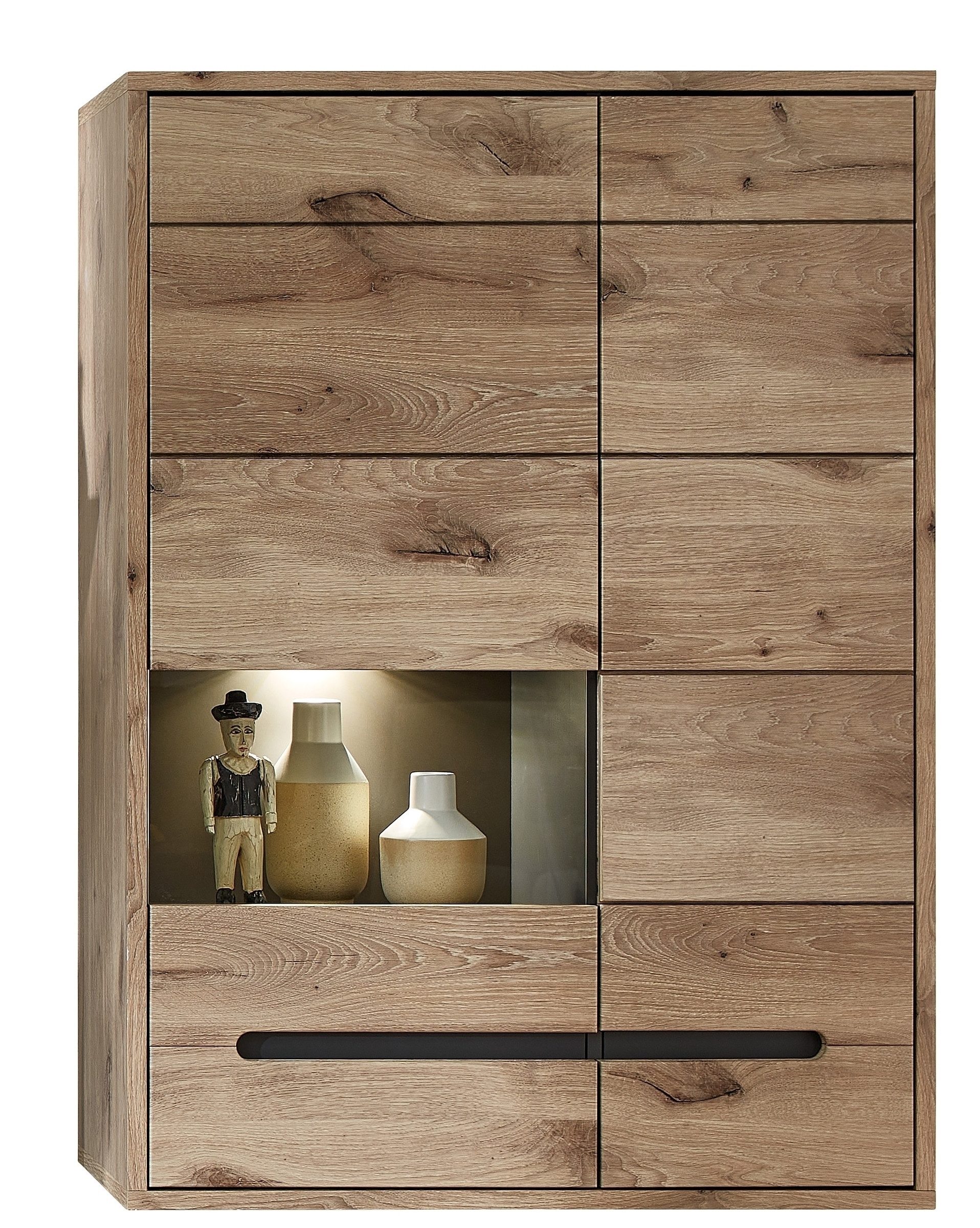 Innostyle Hängevitrine in Viking Oak Dekor, MDF, Spannplatte - 90x126x38 (BxHxT)