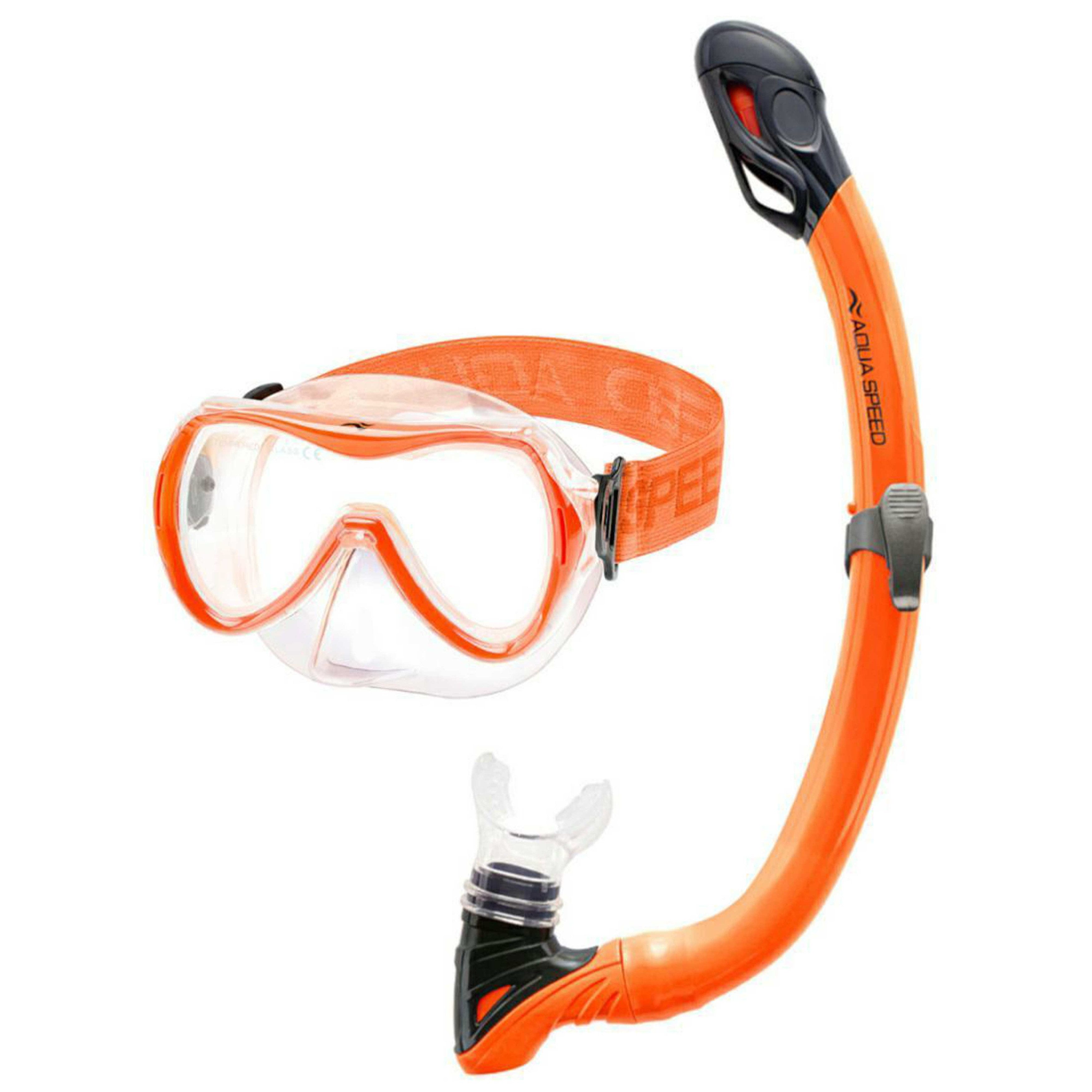 Aqua Speed Schnorchel Schnorchelset ALIZE + SAMOS Tauchmaske für Kinder, mit Netzbeutel (Kinderschnorchelset mit Maske und Schnorchel im Netzbeutel), EASY-ADJUST Kopfband für sicheren und bequemen Sitz