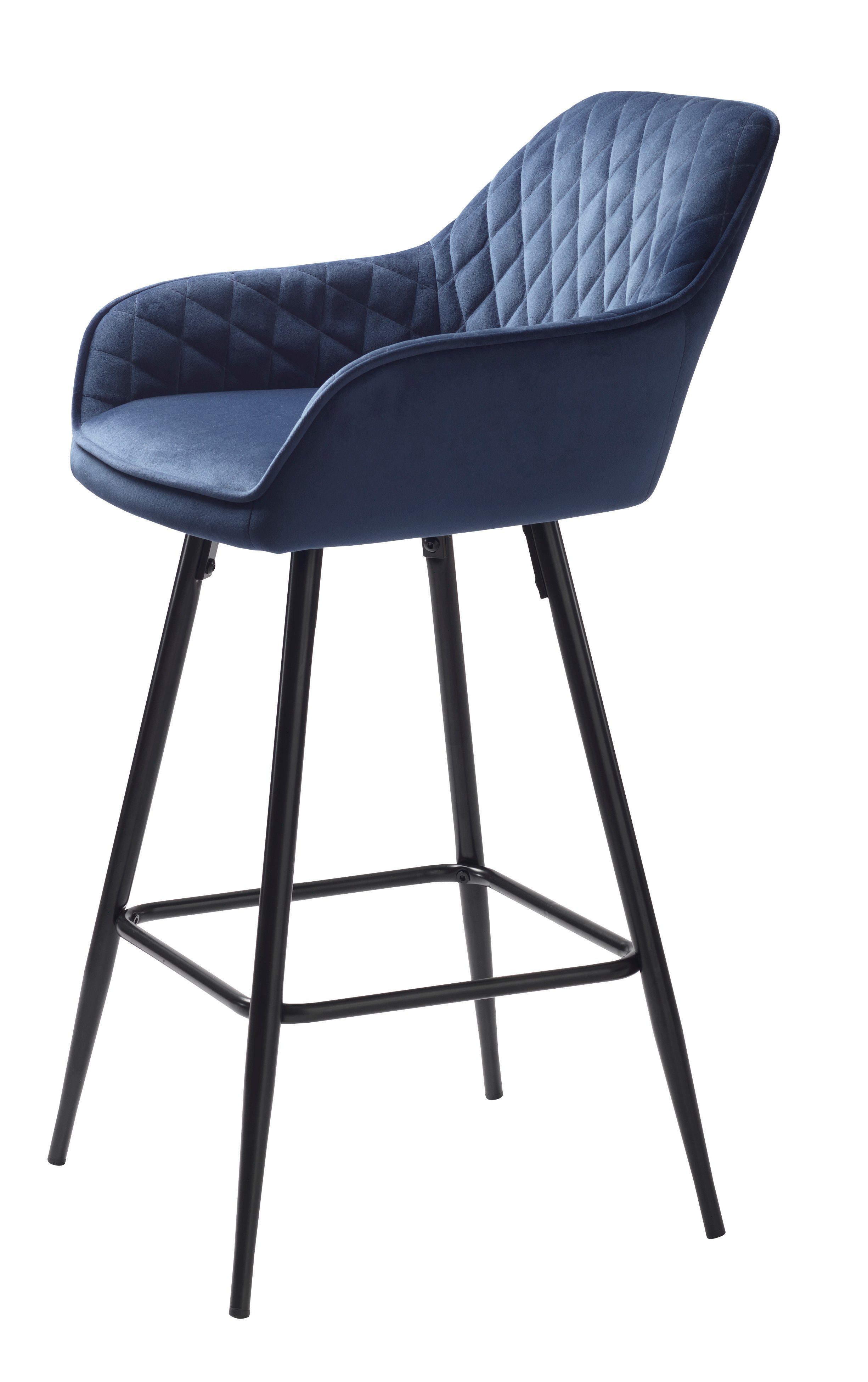 Barhocker Milton Barhocker, Counterstuhl velour blau.
