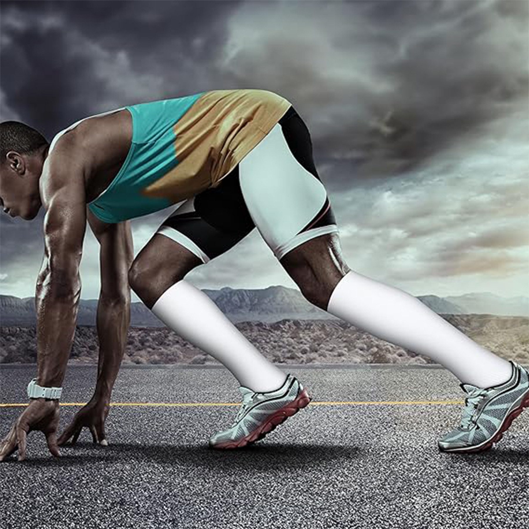 Mutig Stützkniestrümpfe 6 Paar Kompressionsstrümpfe Laufsocken Kniestrümpfe Stützstrümpfe (Reisestrümpfe Kompressionsstrümpfe Damen & Herren, 15-20mmHg Stützstrümpfe Sport Kompressionssocken mit Elastisch) Compression Socks für Sport, Laufen, Flug, Reisen,Fahrrad Radsport