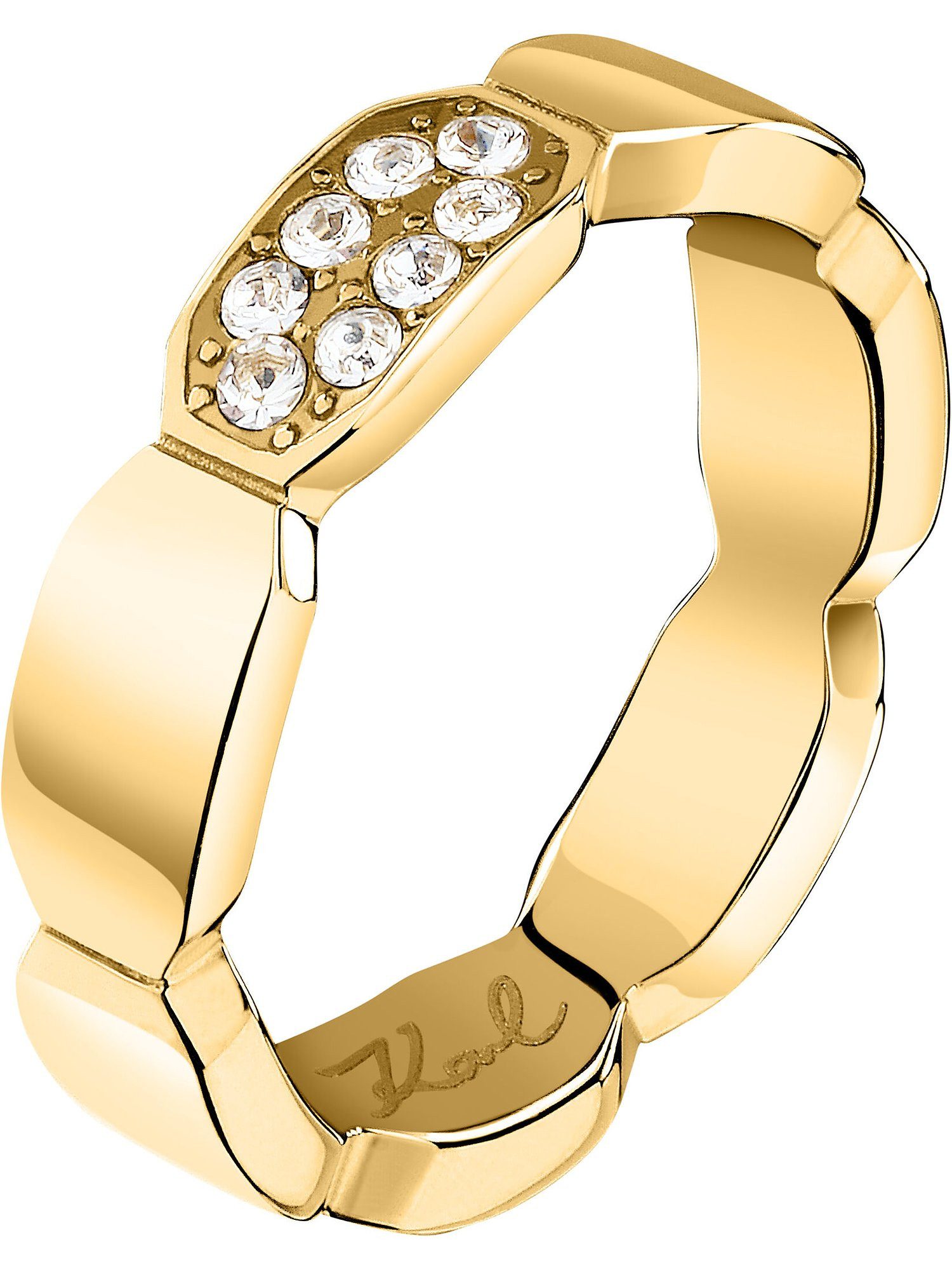 Fingerring Karl Lagerfeld Damen-Damenring Edelstahl Kristall