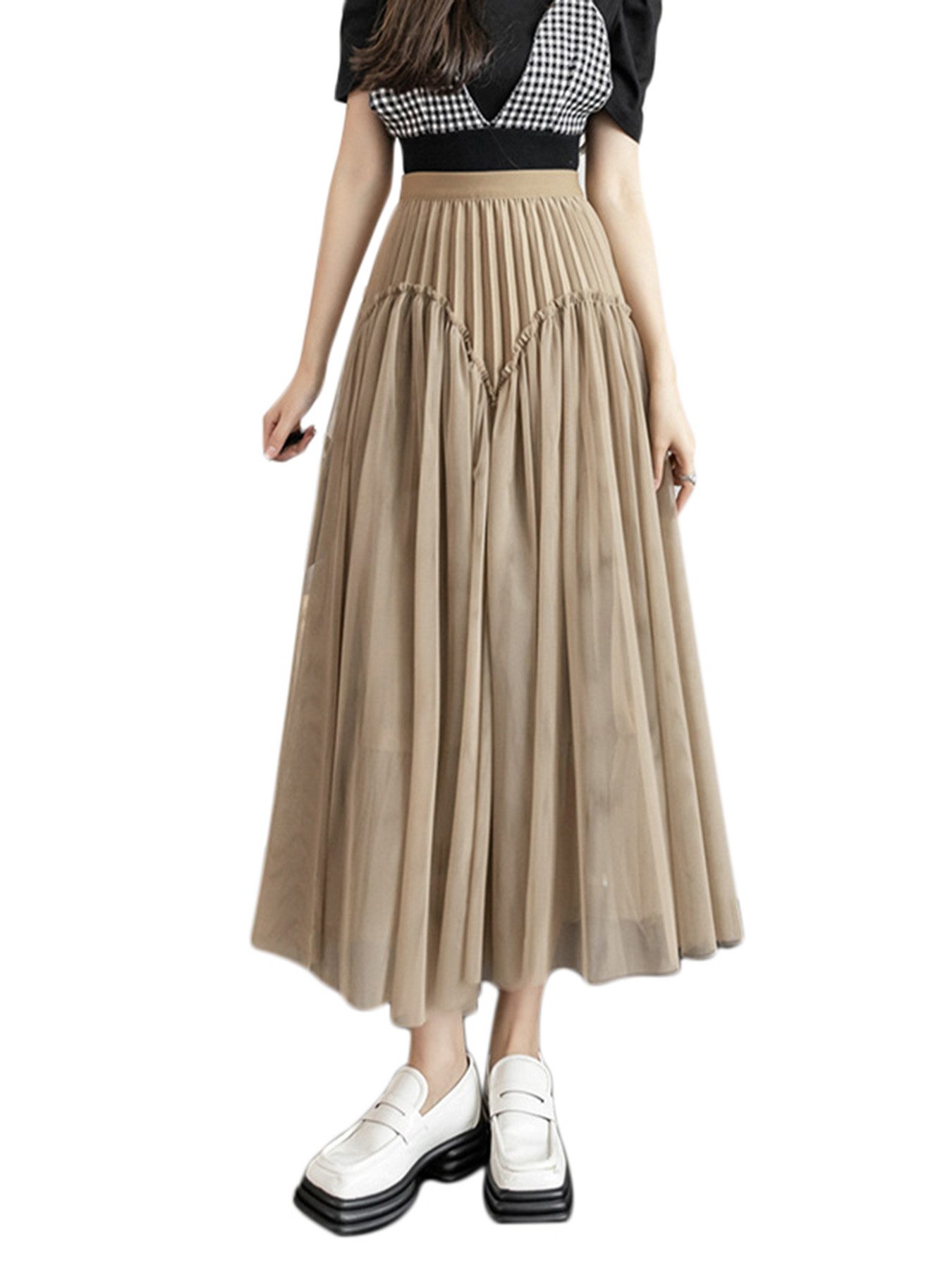 Meshrock Damen Elegantes langes Rock