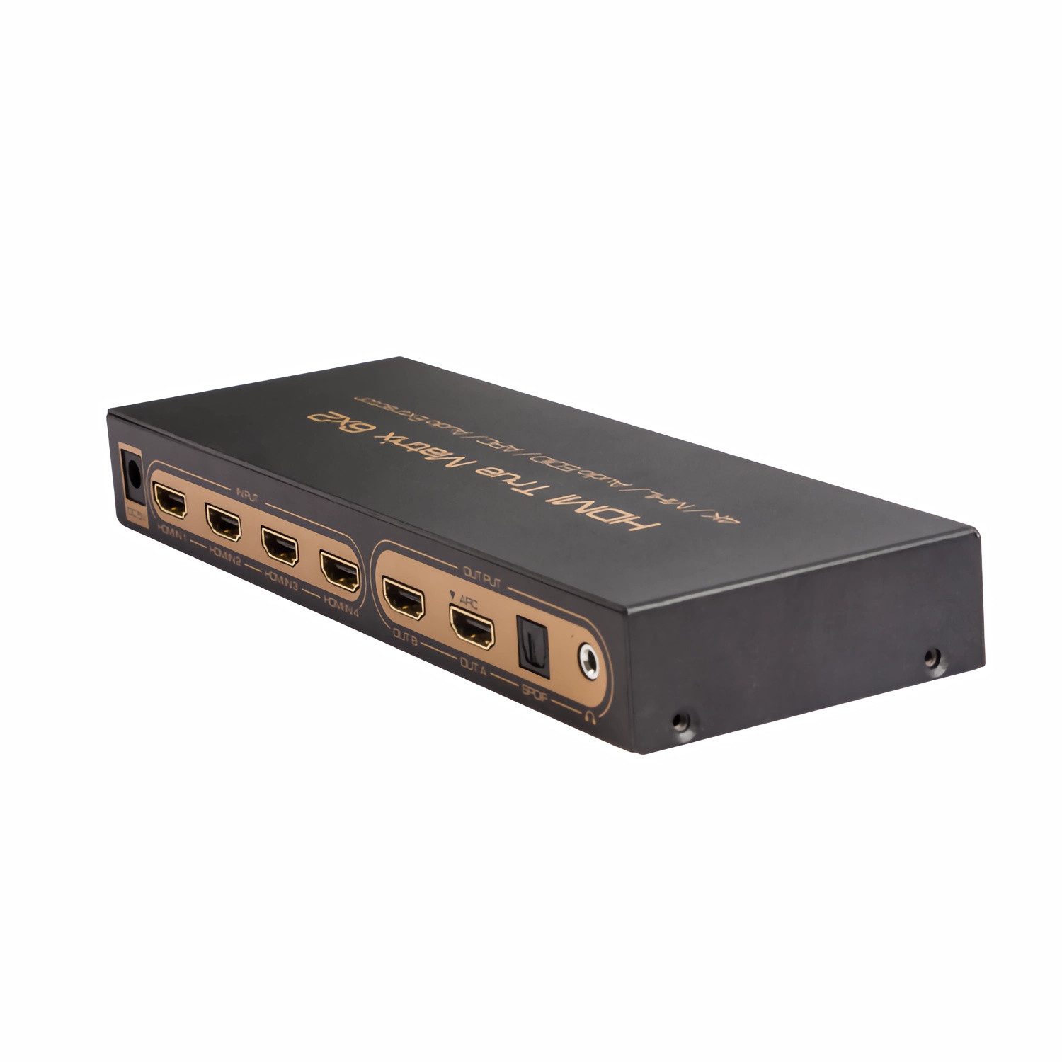 Bolwins Y-Verteiler C04D HDMI Matrix 6x2 HDMI Splitter 4Kx2K Switch Audio Video mit EDID (Einzelset, 1-St., HDMI 6x2 Matrix Switch), 4K & 3D, Fernbedienung, ARC, EDID