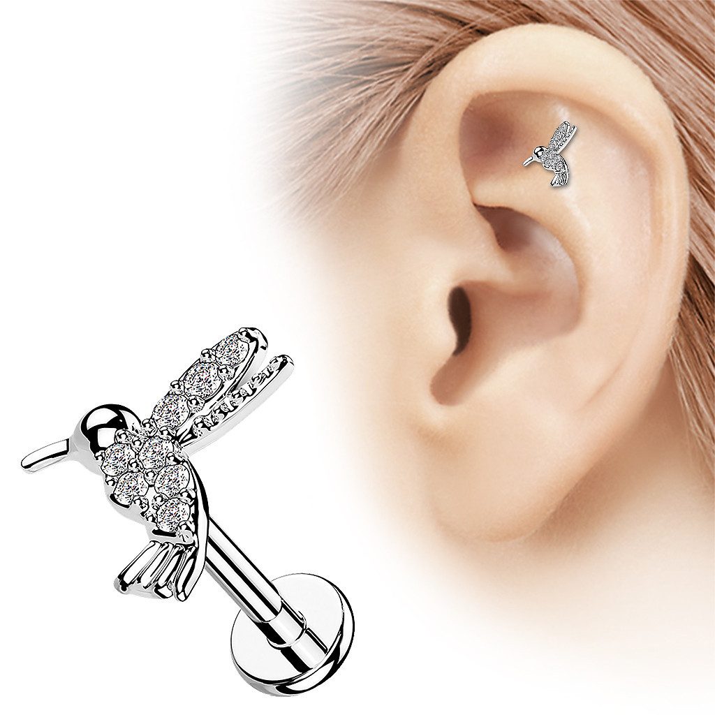 Taffstyle Piercing-Set Labret Tragus Monroe Piercing flach Zirkonia Koilbri günstig online kaufen