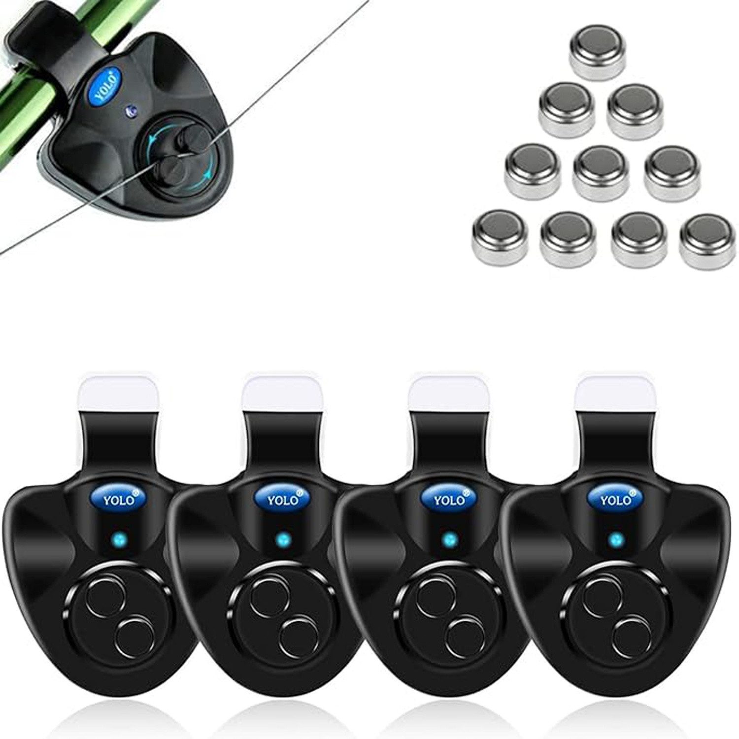 elektronischer Bissanzeiger 4 PCS Elektronisch Bissanzeiger Empfindsame Angeln Bissanzeiger