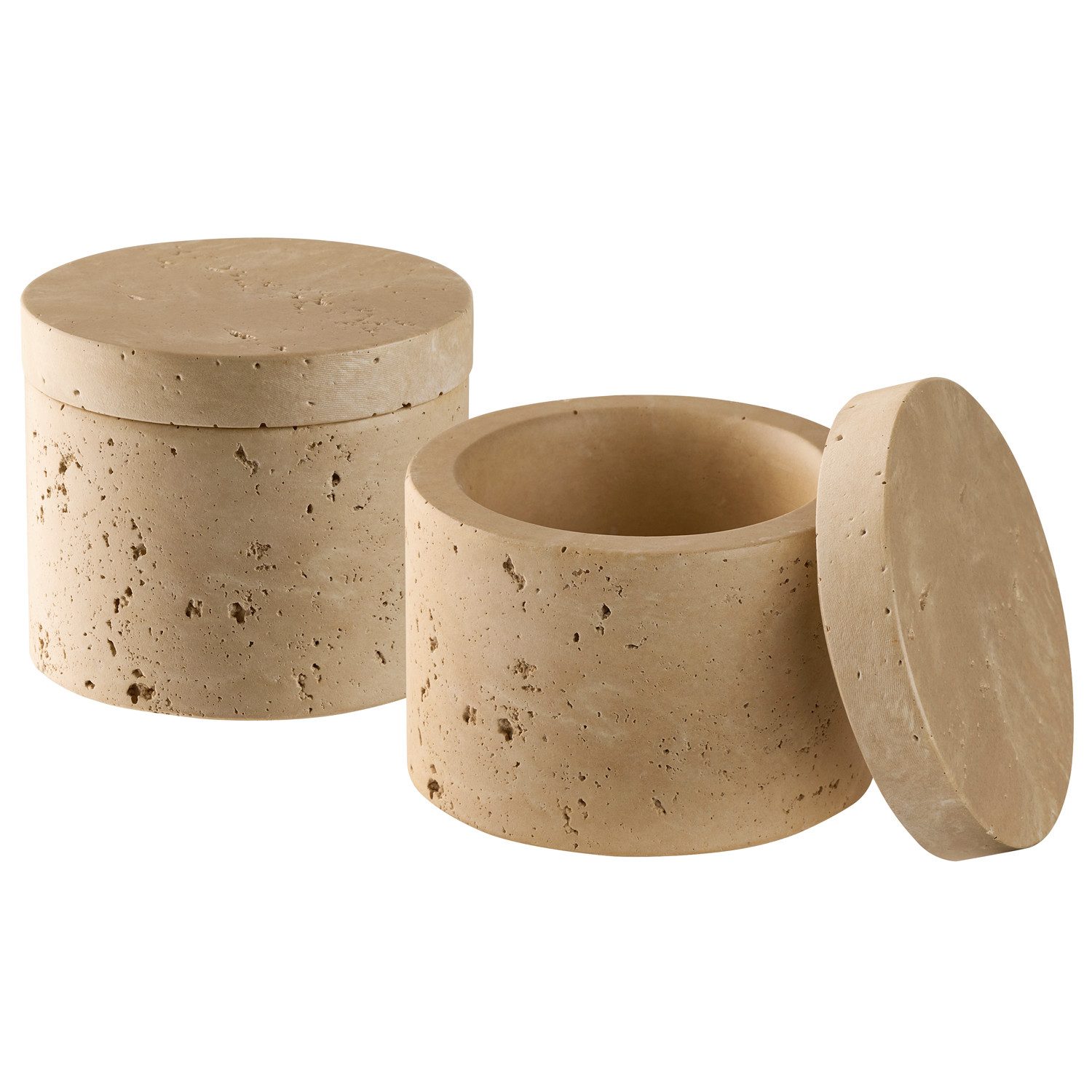 APS Butterdose 2er Set MINERA, Steinzeug, (Set, 2-tlg), Beton, Ø 6 cm, H: 5 cm, 40 ml, Unikat