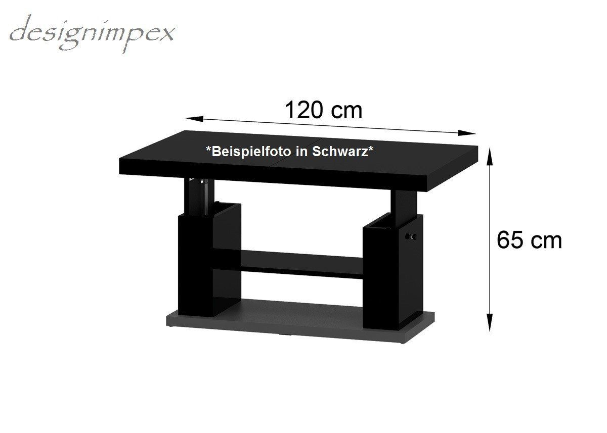 Tisch Design Grau Sonoma Couchtisch - höhenverstellbar Eiche designimpex HN-777 ausziehbar