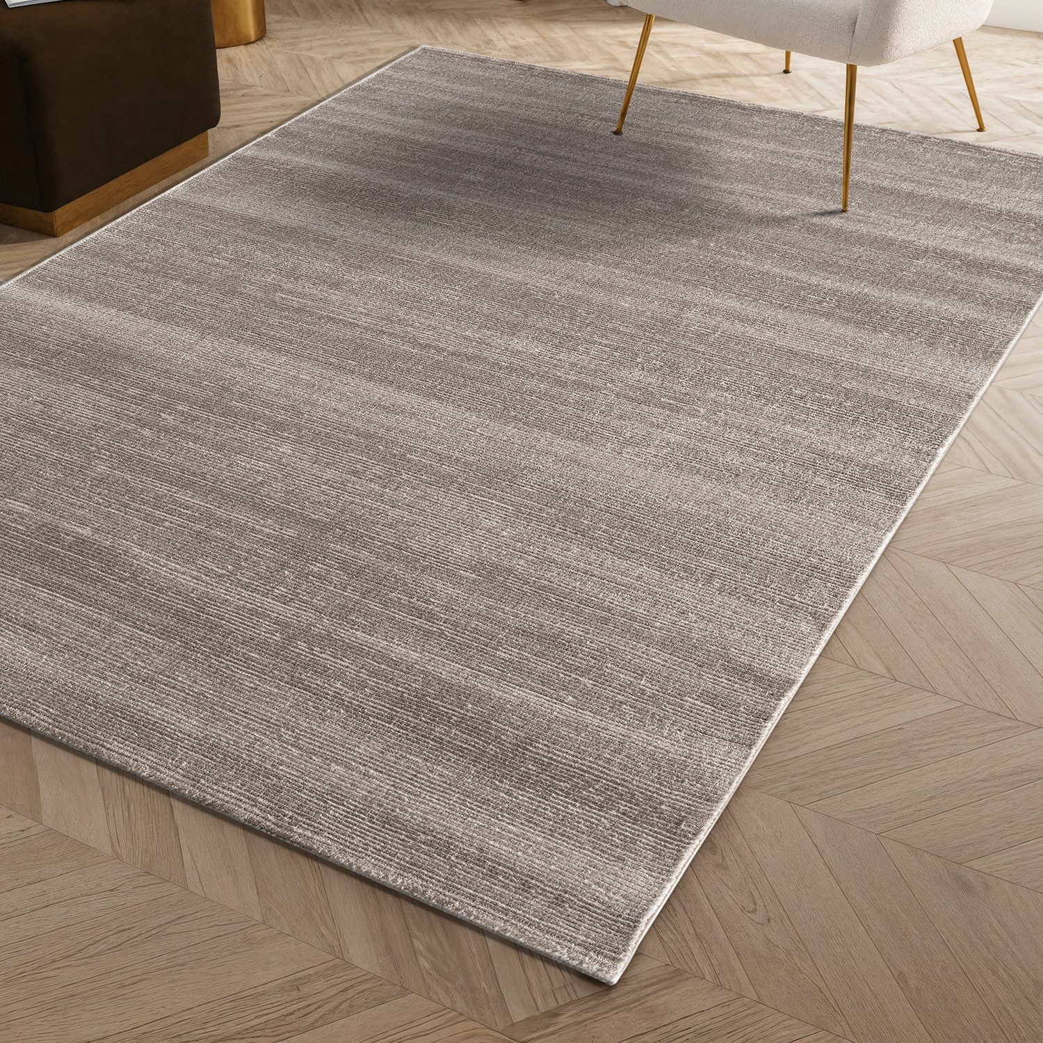 Carpetilla Teppich Teppich Elegance Wohnzimmer, Schlafzimmer, Teppich Wohnzimmer 3D effekt Boho Einfarbig hoch-tief Bordüre