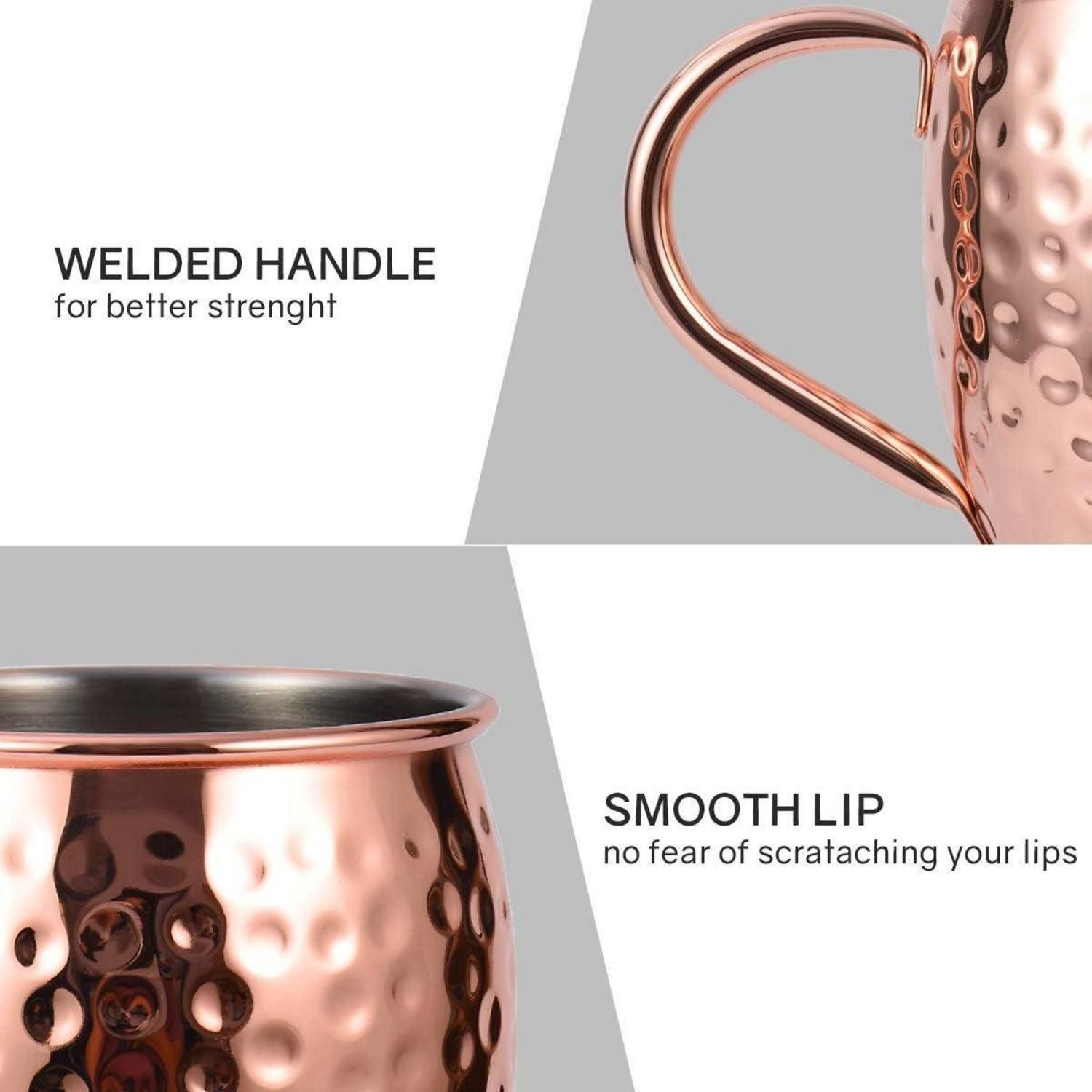 LuxusKollektion Becher Moscow Mule Kupferbecher Set 473ml mit Zubehör Geschenkidee