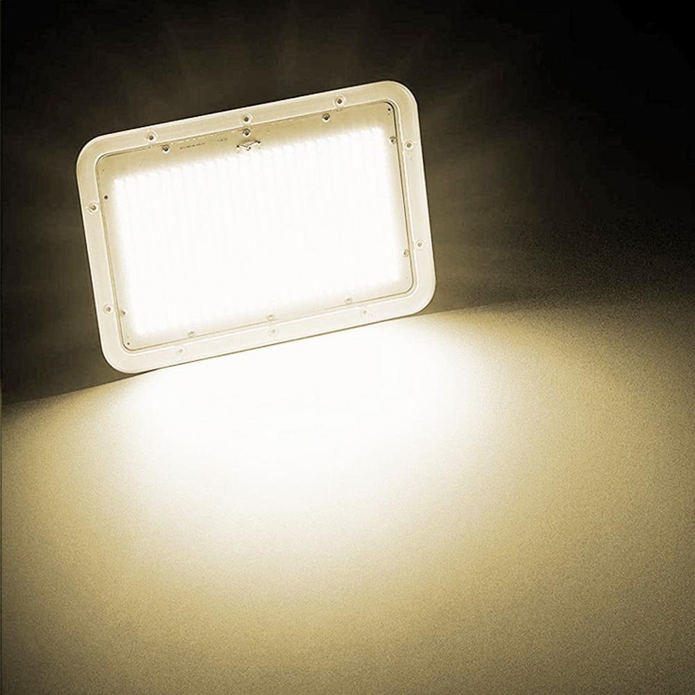 Rosnek LED Flutlichtstrahler 30/60/100W, Warmweiß/Kaltweiß, Wasserdichte, für Hof Garten, LED-Chips, Warmweiß, Weiß, Superhelle Beleuchtung