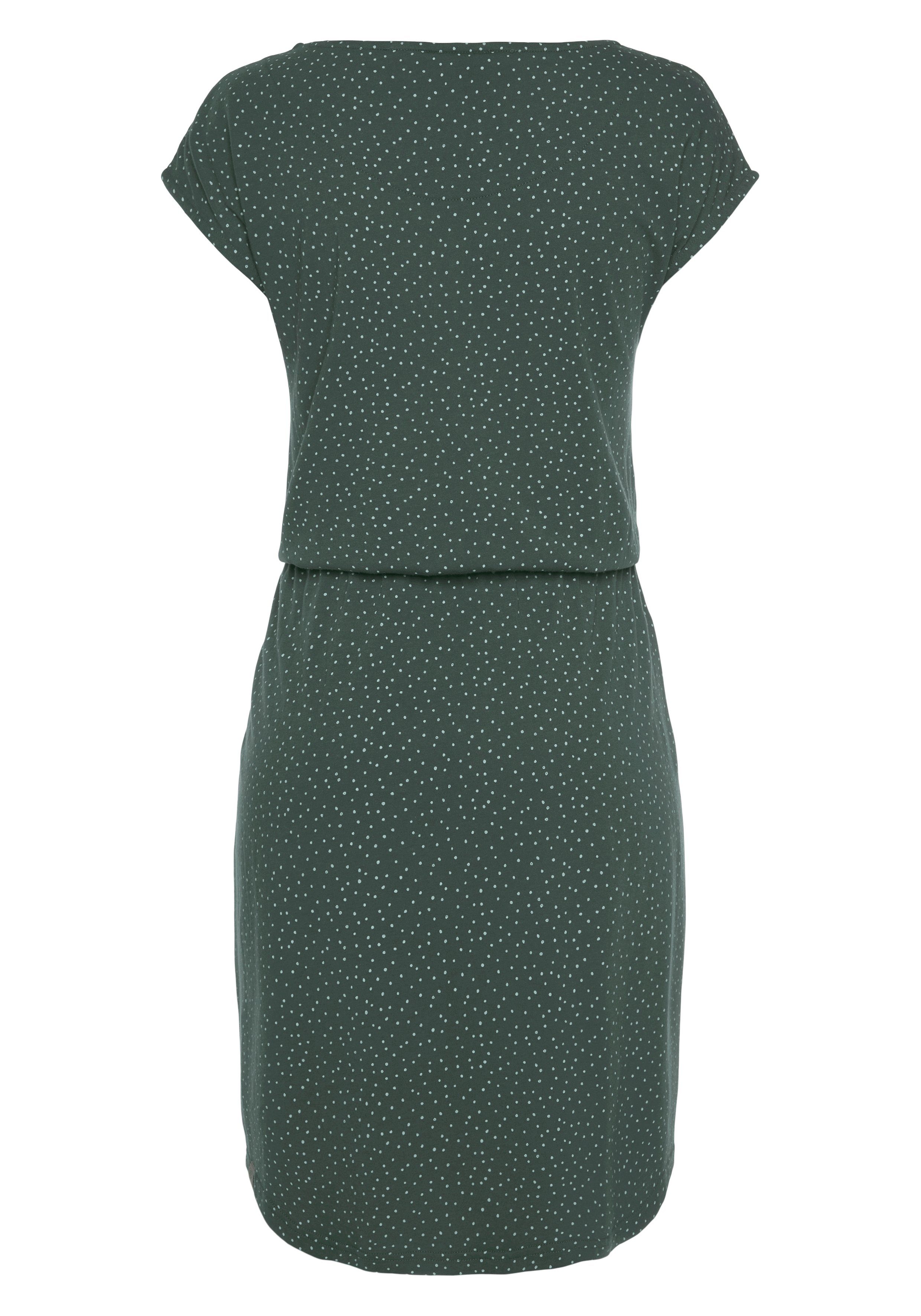 Sommerkleid dunkelgrün LILITHE Allover Punkte-Muster mit Ragwear