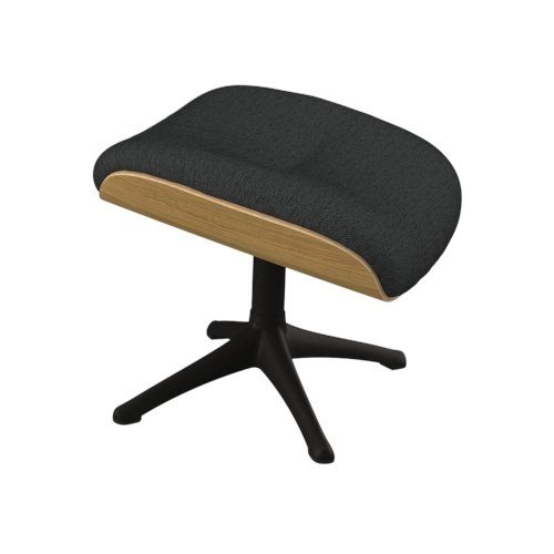 FLEXLUX Fußhocker Aarhus, für Entspannung, Ergonomischer Komfort, Klassisches Stil, Weicher Stoff oder Echtleder, Schwarzer fuß, Gestell in Holzoptik