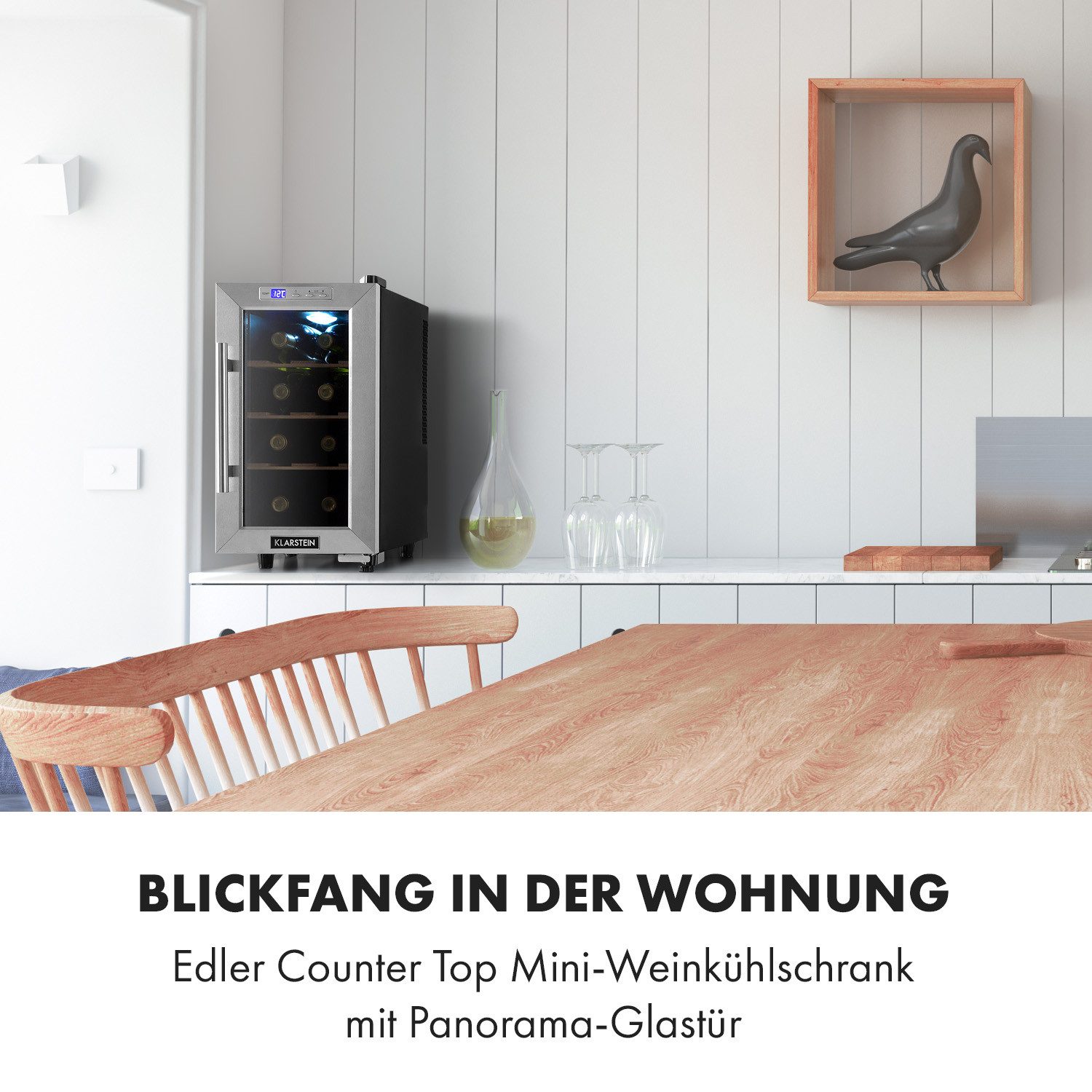 Klarstein Weinkühlschrank Reserva 8 Uno, für 8 Standardflaschen á 0,75l