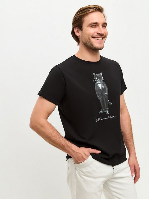 CAT by maniita lacitta Kurzarmshirt T-Shirt GROOM CAT (1-tlg) mit Katzen Mo günstig online kaufen