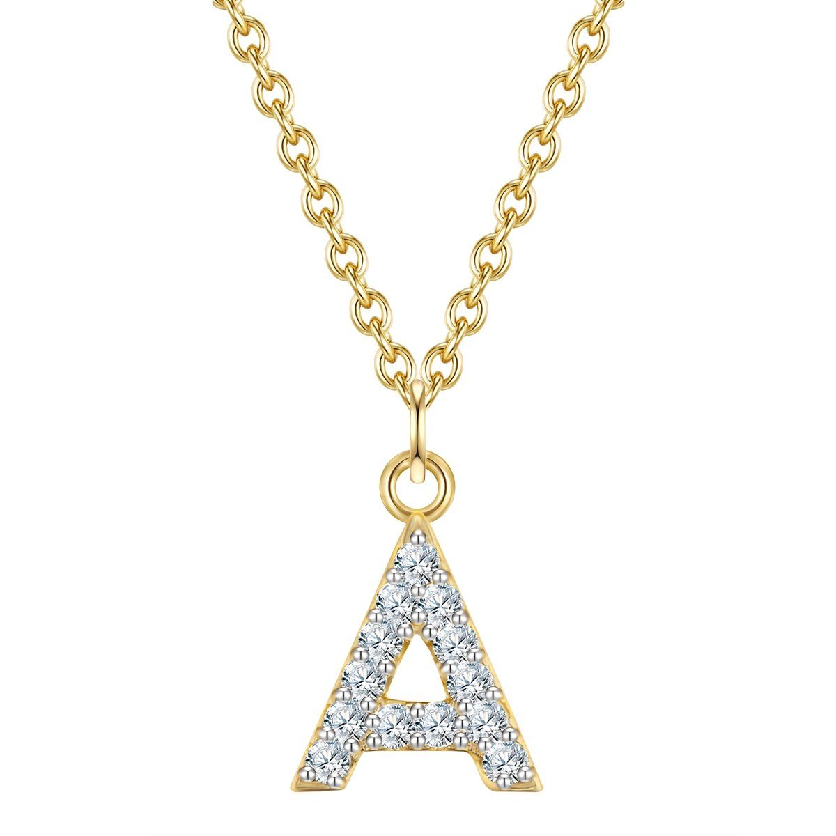 Glanzstücke München Silberkette Buchstabe A gelbgold, mit Buchstaben-Anhäng günstig online kaufen