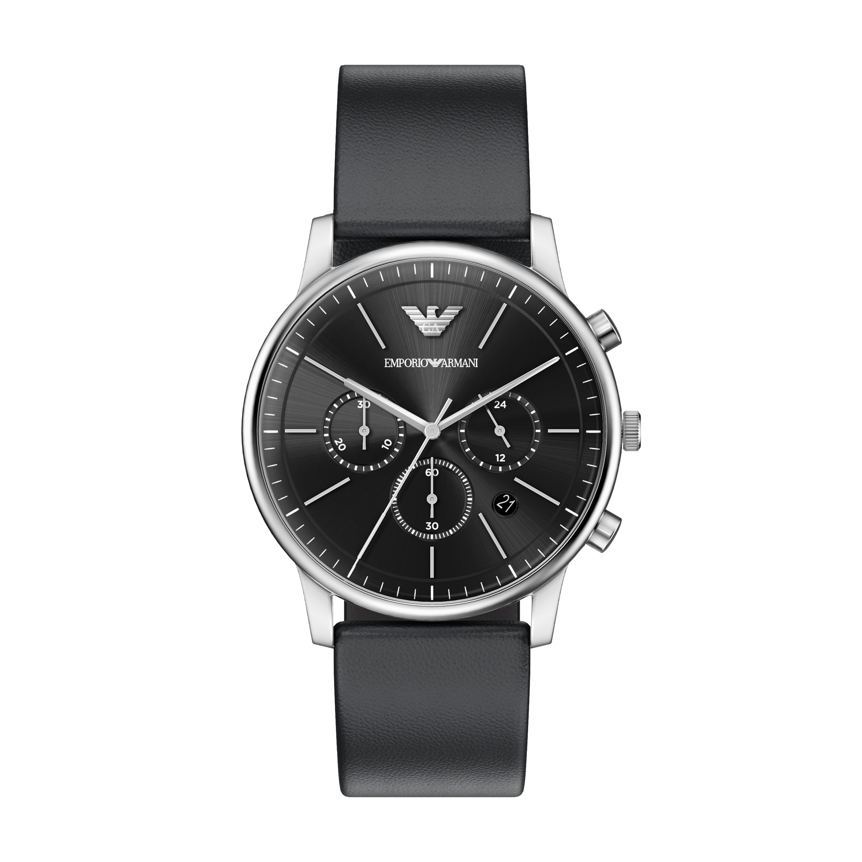 Emporio Armani Chronograph AR11774, Quarzuhr, Armbanduhr, Herrenuhr, Lederarmband, analog, Tag