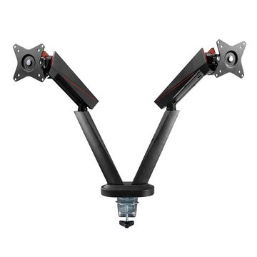 DELTACO Dual Monitor Spring-Assisted Pro Monitor Arm federunterstützt 17-32" Halterung, (Abnehmbares VESA- Plattendesign, inkl. 5 Jahre Herstellergarantie)