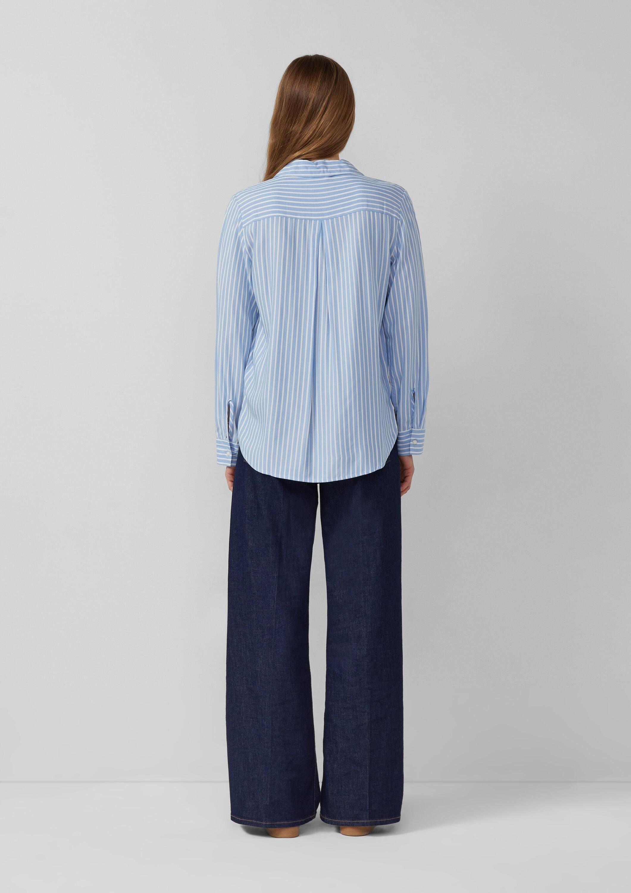 s.Oliver Langarmbluse Bluse Fließende Viskose-Bluse mit Turn-up