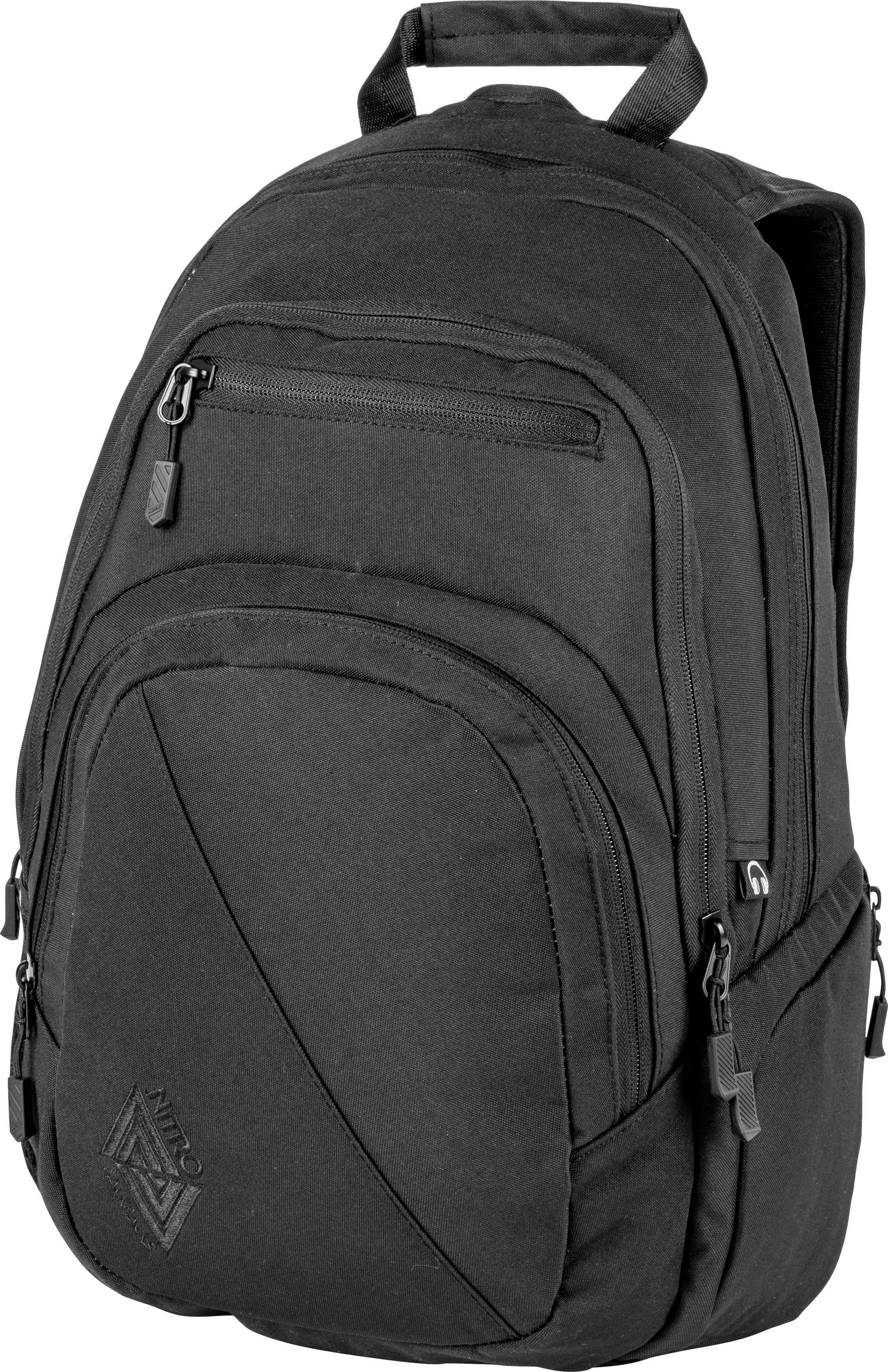 NITRO Alltagsrucksack, für Freizeit, Reise Schule, black Schulrucksack 29, Stash und Arbeit true Rucksack