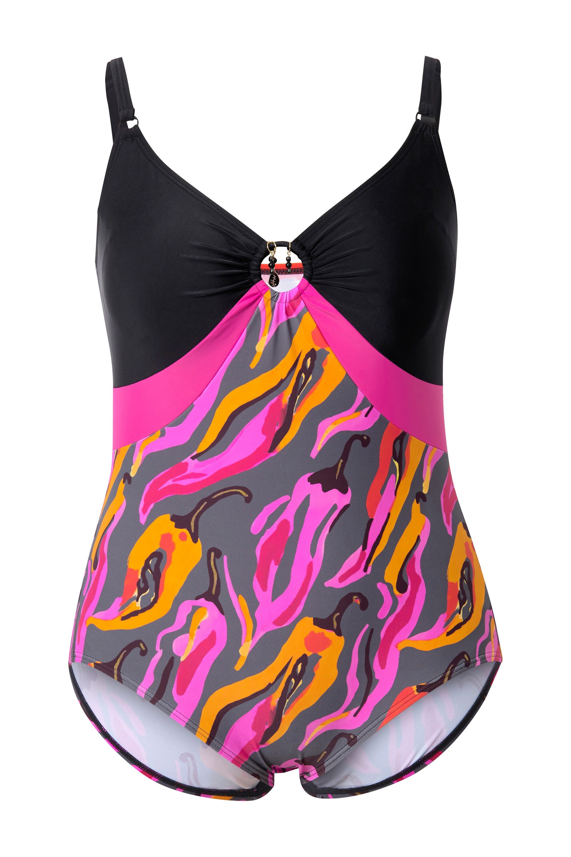 Ulla Popken Badeanzug Badeanzug Chilis Softcups Zierring recycelt günstig online kaufen