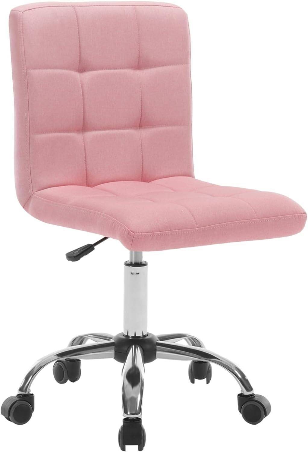 Chairus Drehstuhl Aus Leinen - Höhenverstellbarer Bürostuhl Für Homeoffice & Wohnzimmer In Rosa