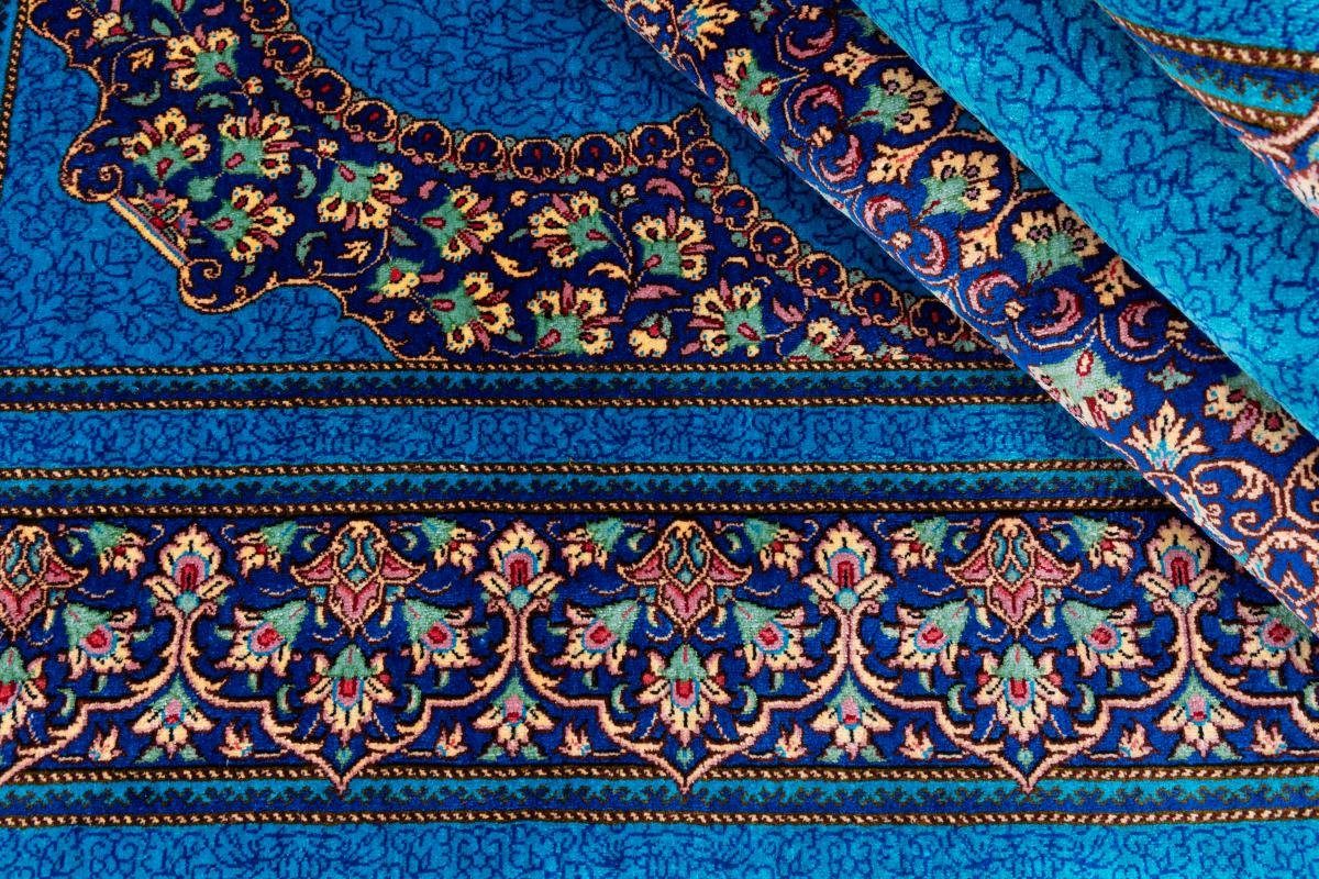 3 rechteckig, Handgeknüpfter Orientteppich, Trading, Seide mm Seidenteppich Mousavi Signiert Ghom Höhe: 125x202 Nain