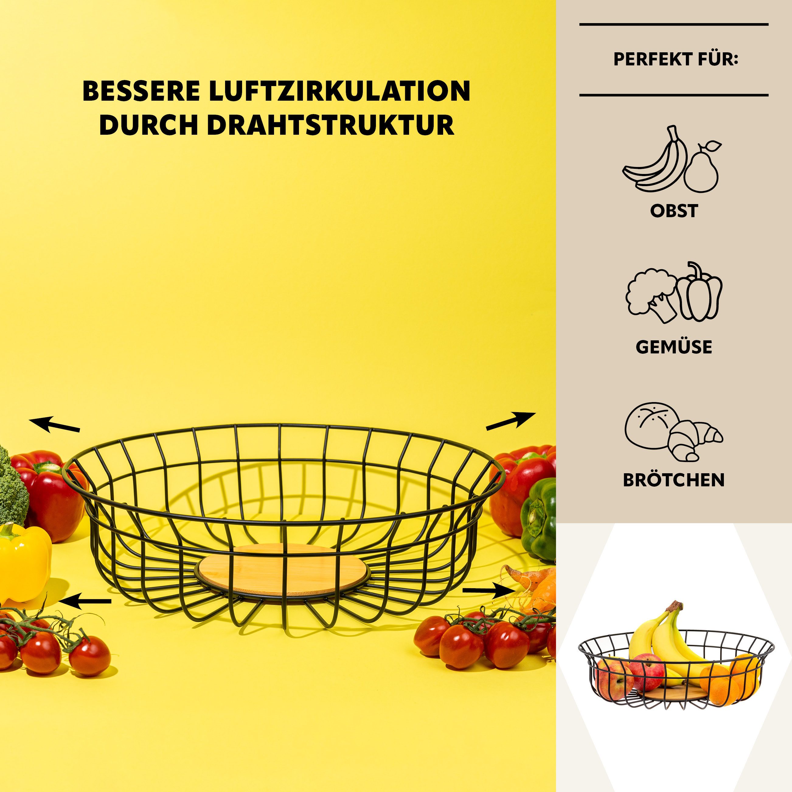 bremermann Obstschale aus Bambus und Metall