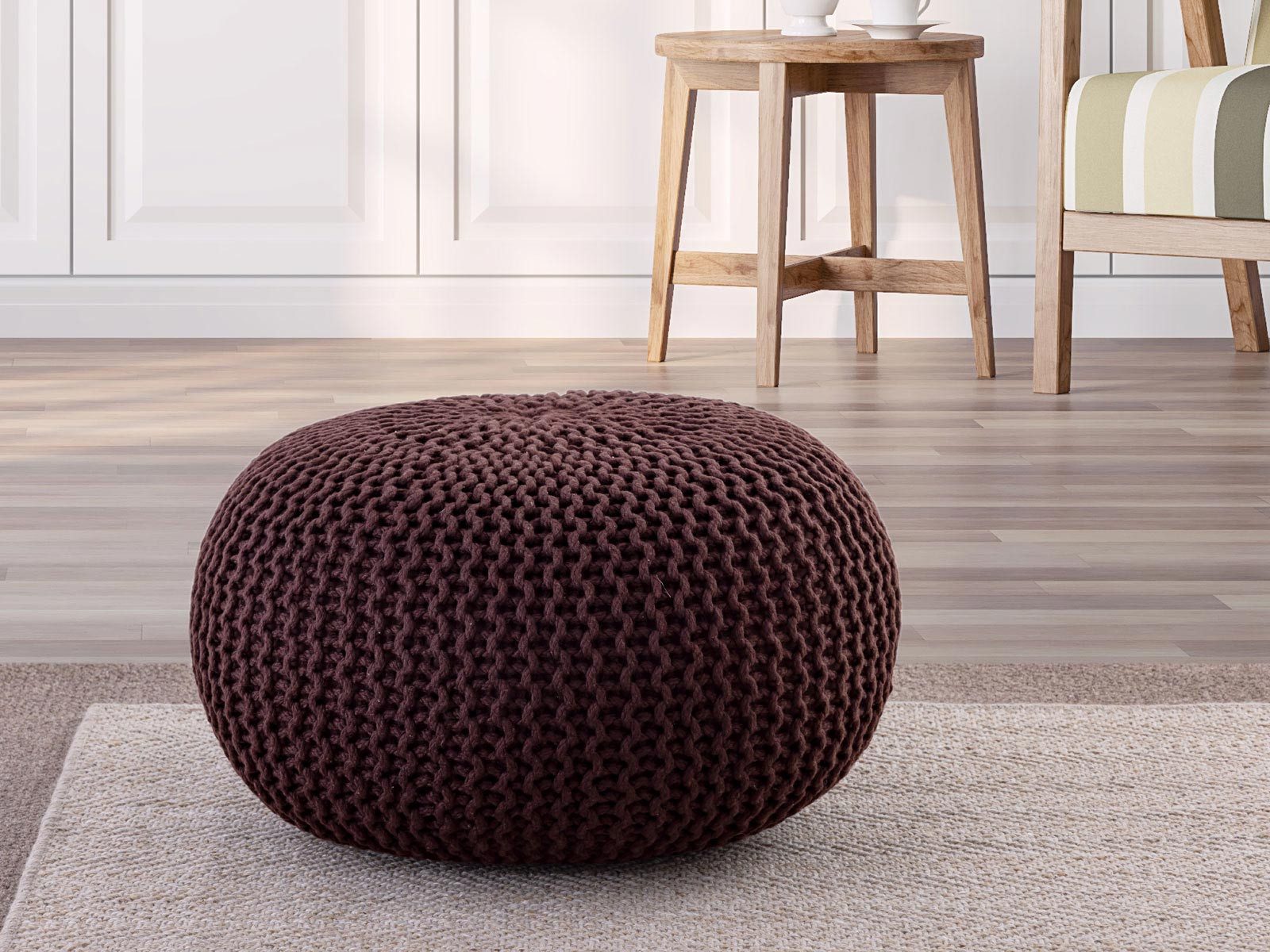 Amagohome Gartenlounge-Hocker Pouf Outdoor ø 55 günstig online kaufen