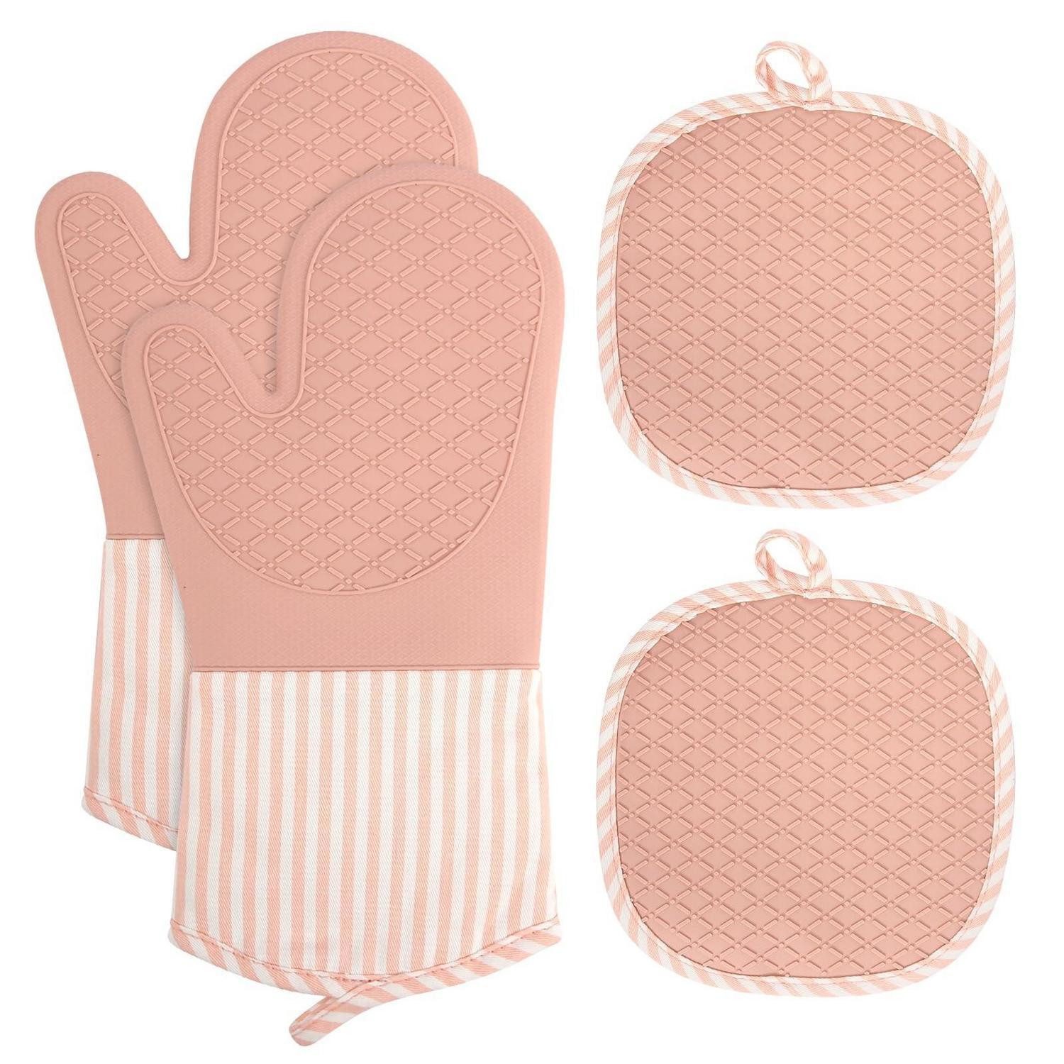 LuxusKollektion Topfhandschuhe Ofenhandschuhe Set 4er mit Topflappen