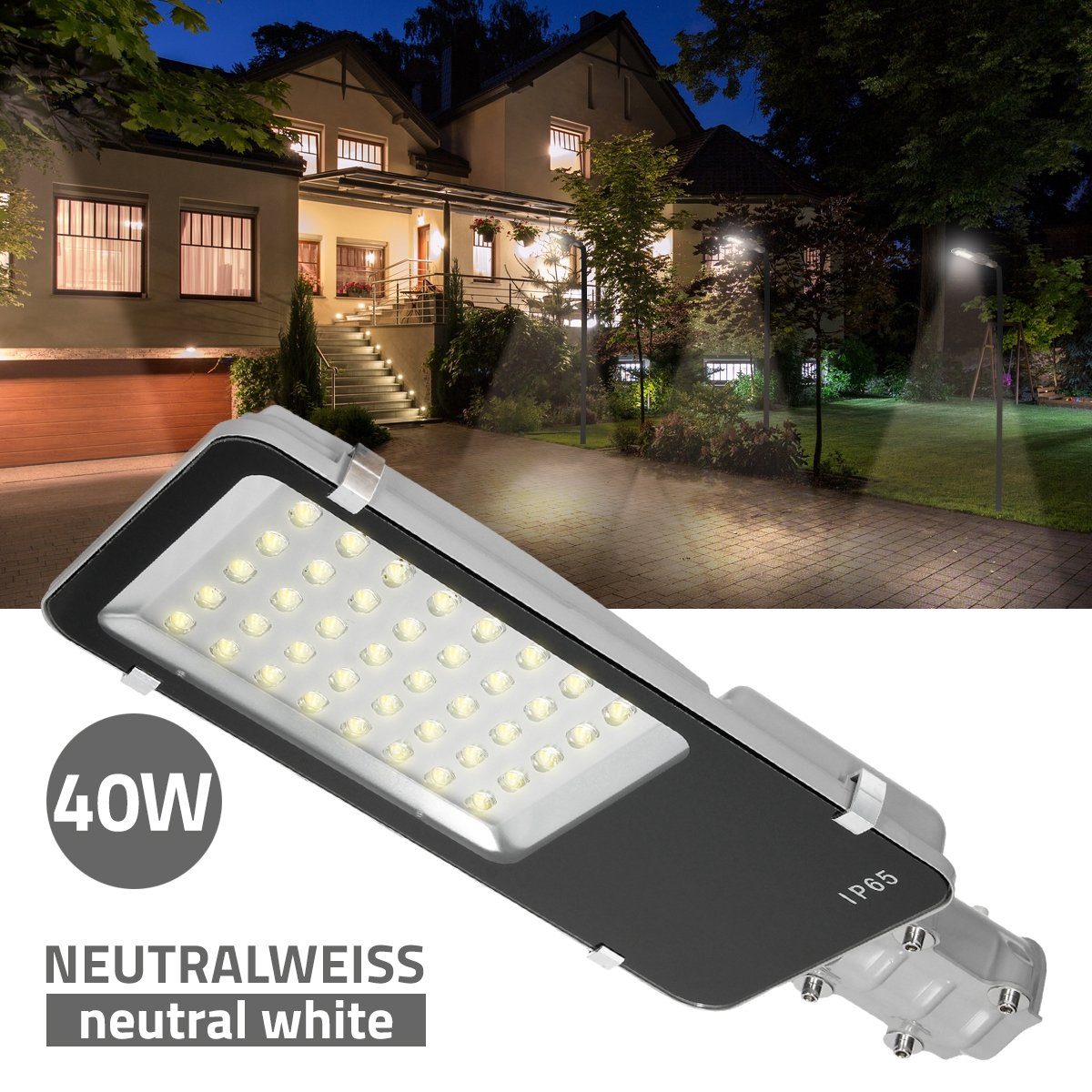 ECD Germany LED Außen-Wandleuchte »LED-Straßenlampe 40W, neutralweiß,  wasserfest« online kaufen | OTTO