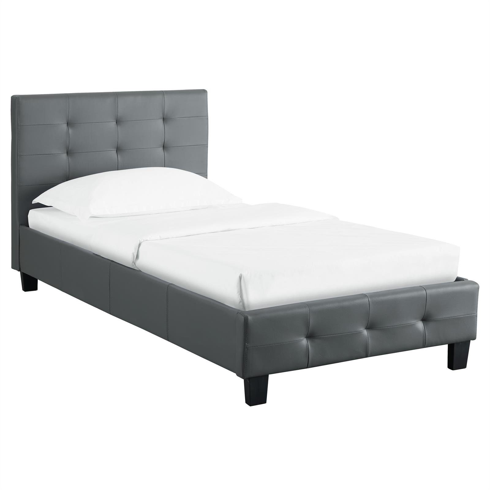 CARO-Möbel Polsterbett LIVERPOOL, Polsterbett Einzelbett Bettgestell Designbett 90x200 cm Lattenrost