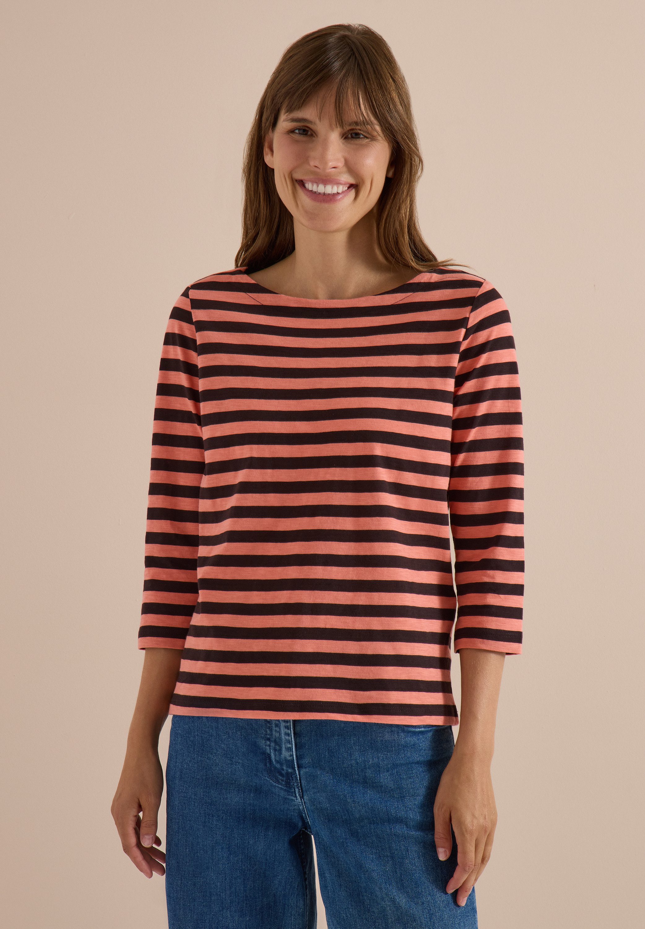 CECIL 3/4-Arm-Shirt aus reiner Baumwolle