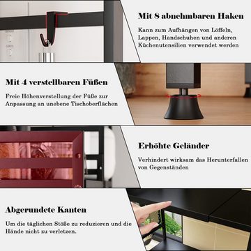 UISEBRT Küchenregal Erweiterbares Mikrowellen Regal 3-Stufig, Standregal