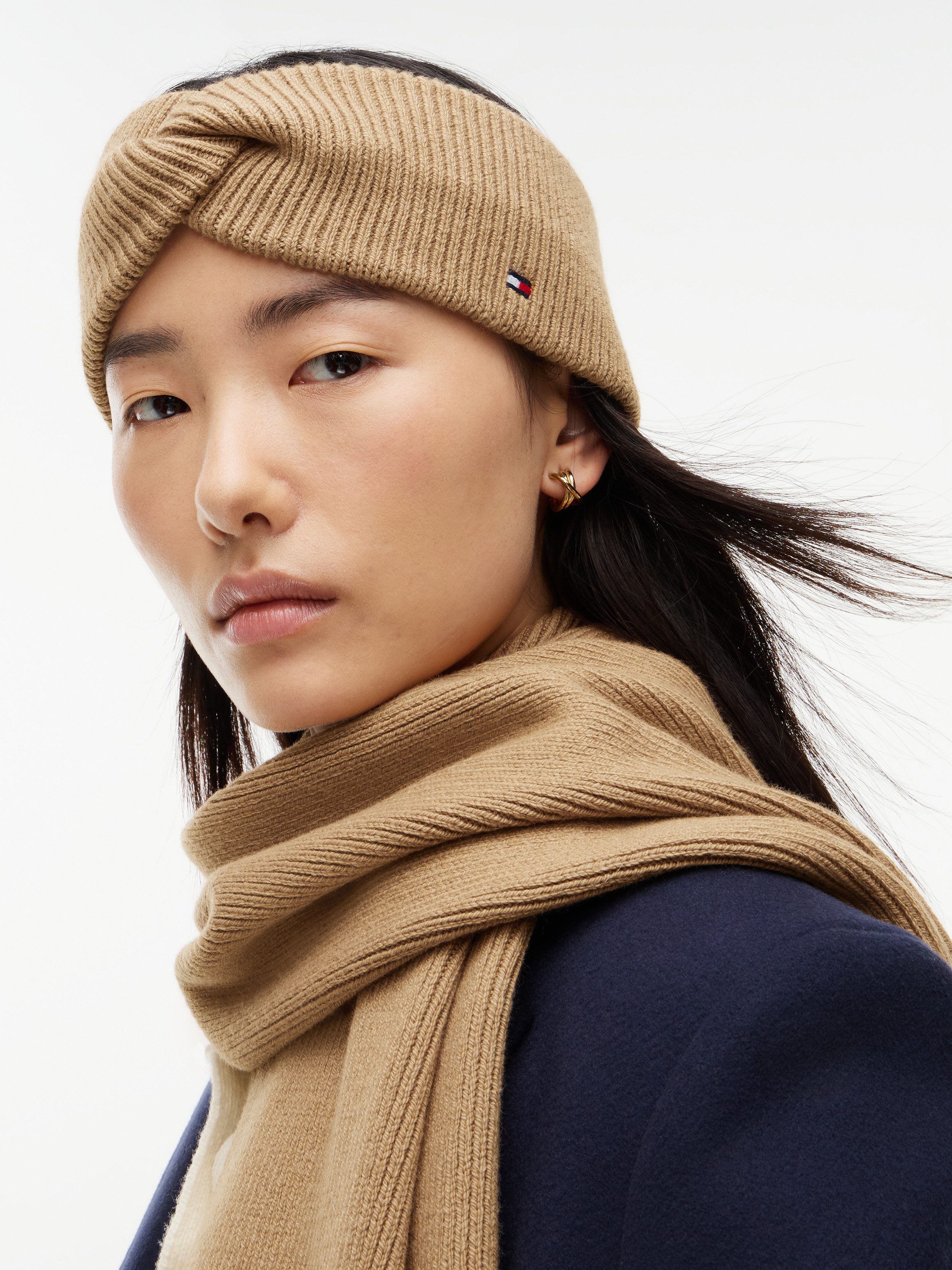 Tommy Hilfiger Stirnband TH FLAG KNIT HEADBAND mit Woll-Anteil