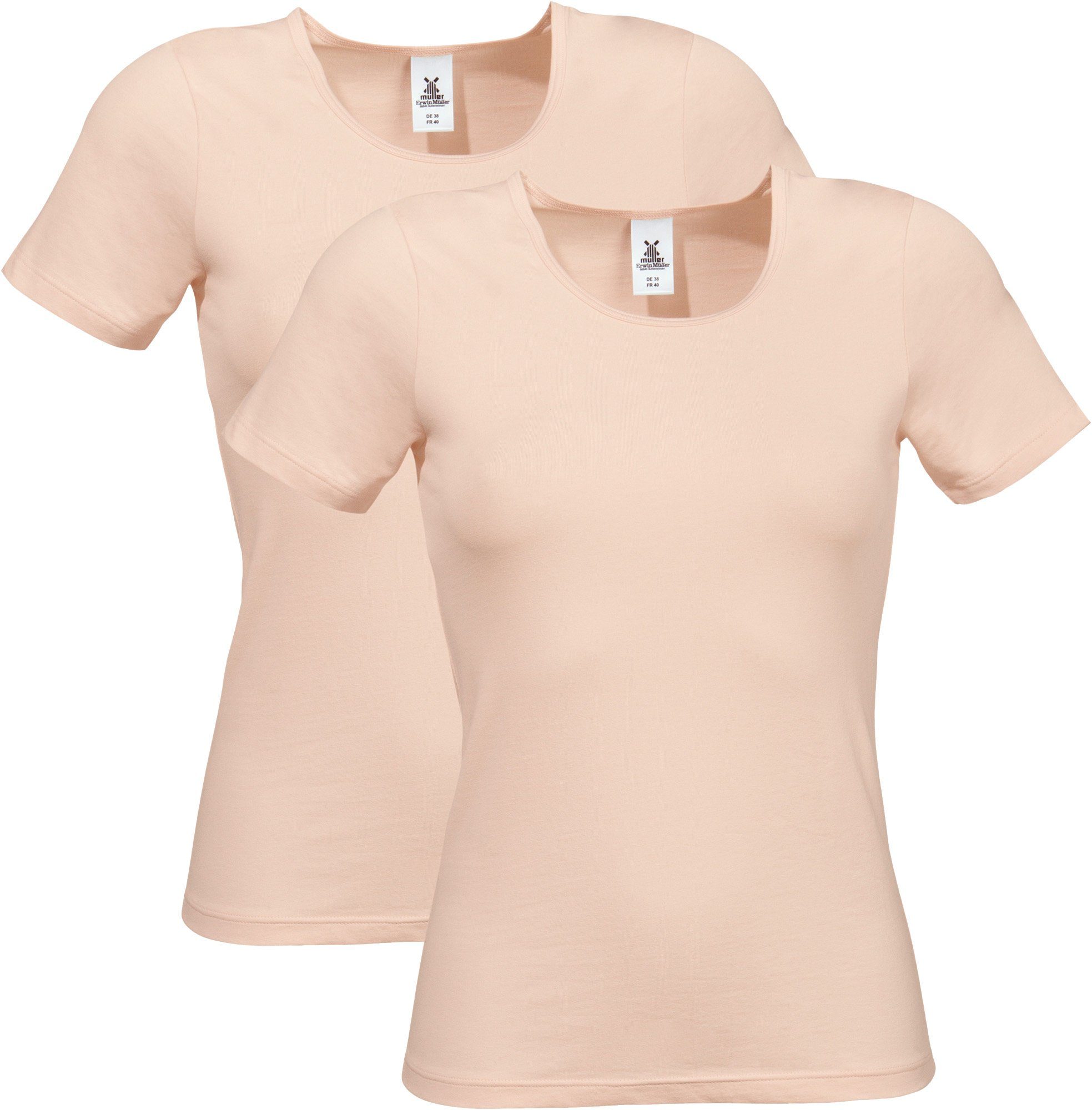 Erwin Müller T-Shirt Damen-Unterhemd, 1/2-Arm 2er-Pack Single-Jersey Uni günstig online kaufen