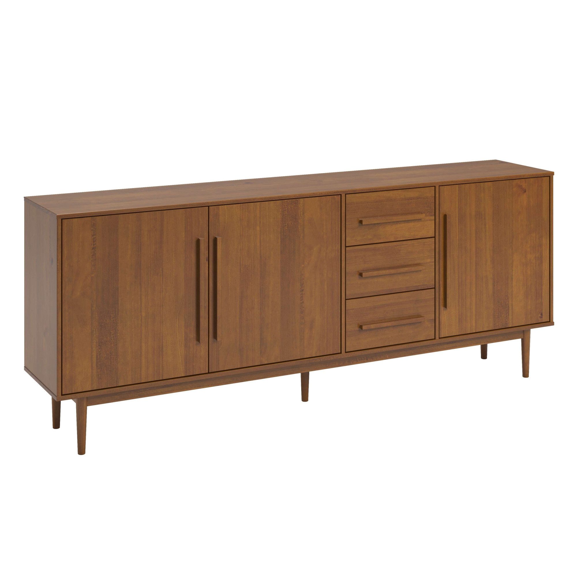 OTTO home Sideboard Vara, Lowboard mit 3 Türen, 3 Schubladen und 2 variable Einlegeböden, aus massivem Kiefernholz, 2 Einlegeböden, 3 …