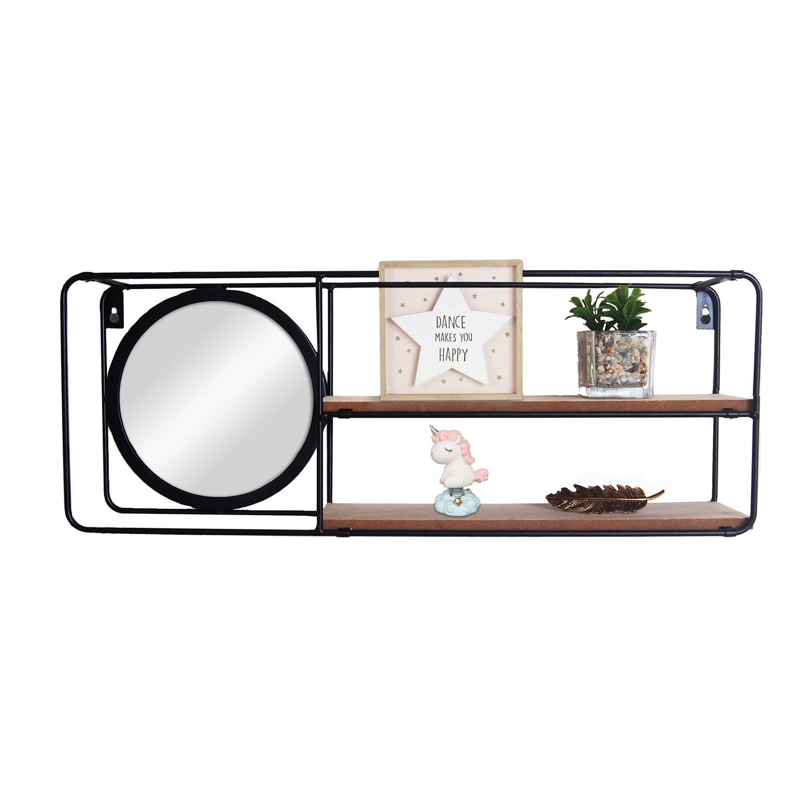 HTI-Line Wandregal Wandregal Mirror Viola, Stück 1-tlg., Regal mit Spiegel günstig online kaufen