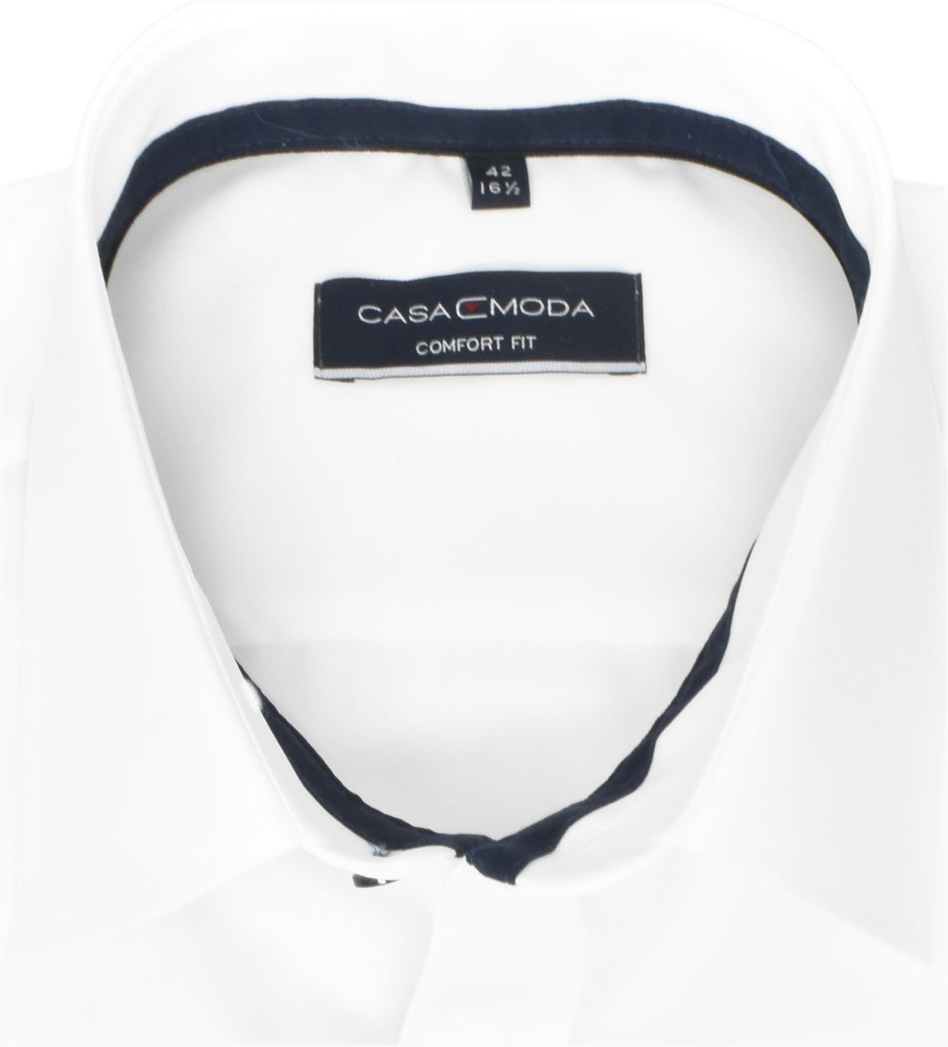 Kurzarmhemd Weiß Comfort Kurzarmhemd - - CASAMODA Fit