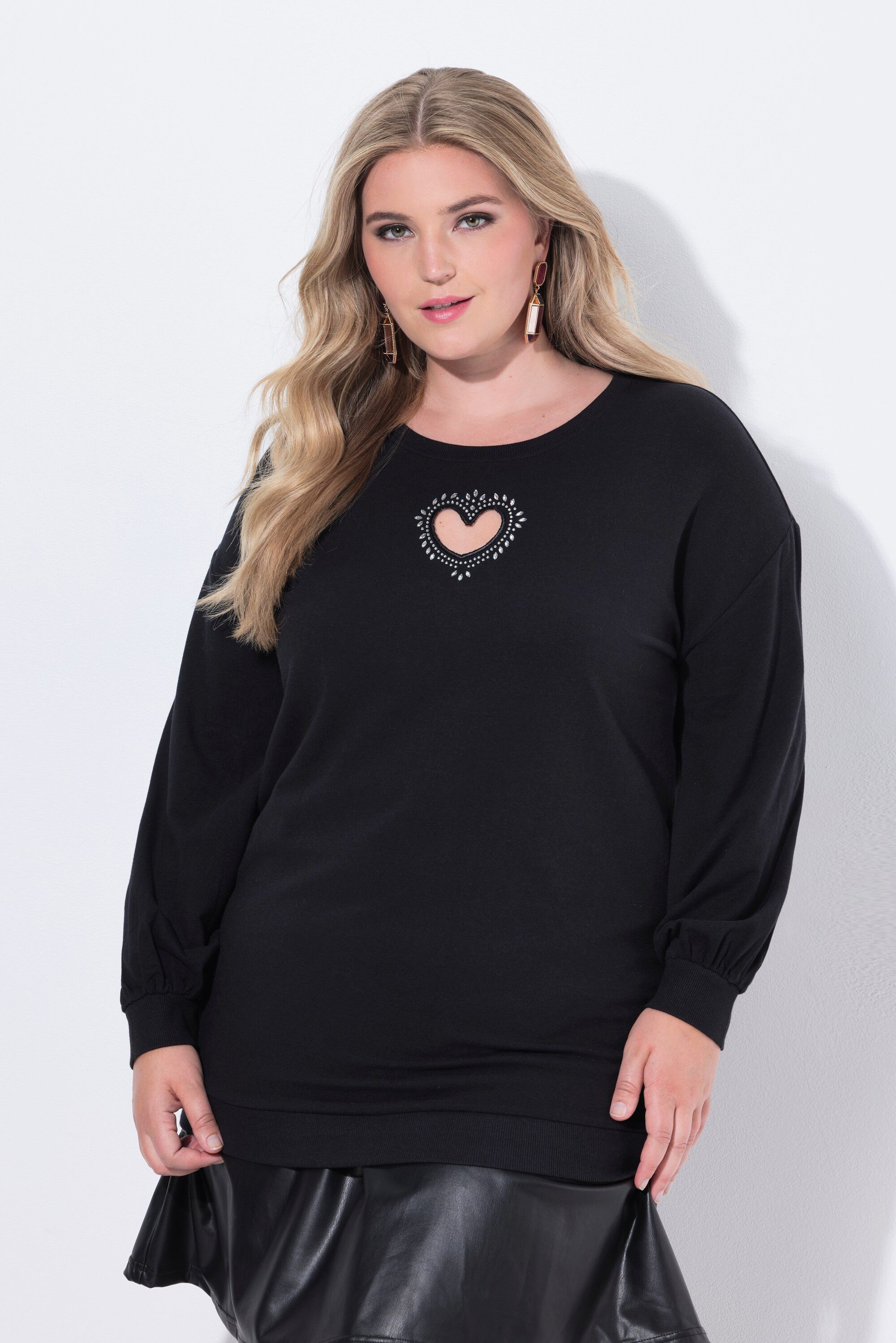 MIAMODA Sweatshirt Sweatshirt Herz-CutOut Ballon-Langarm günstig online kaufen