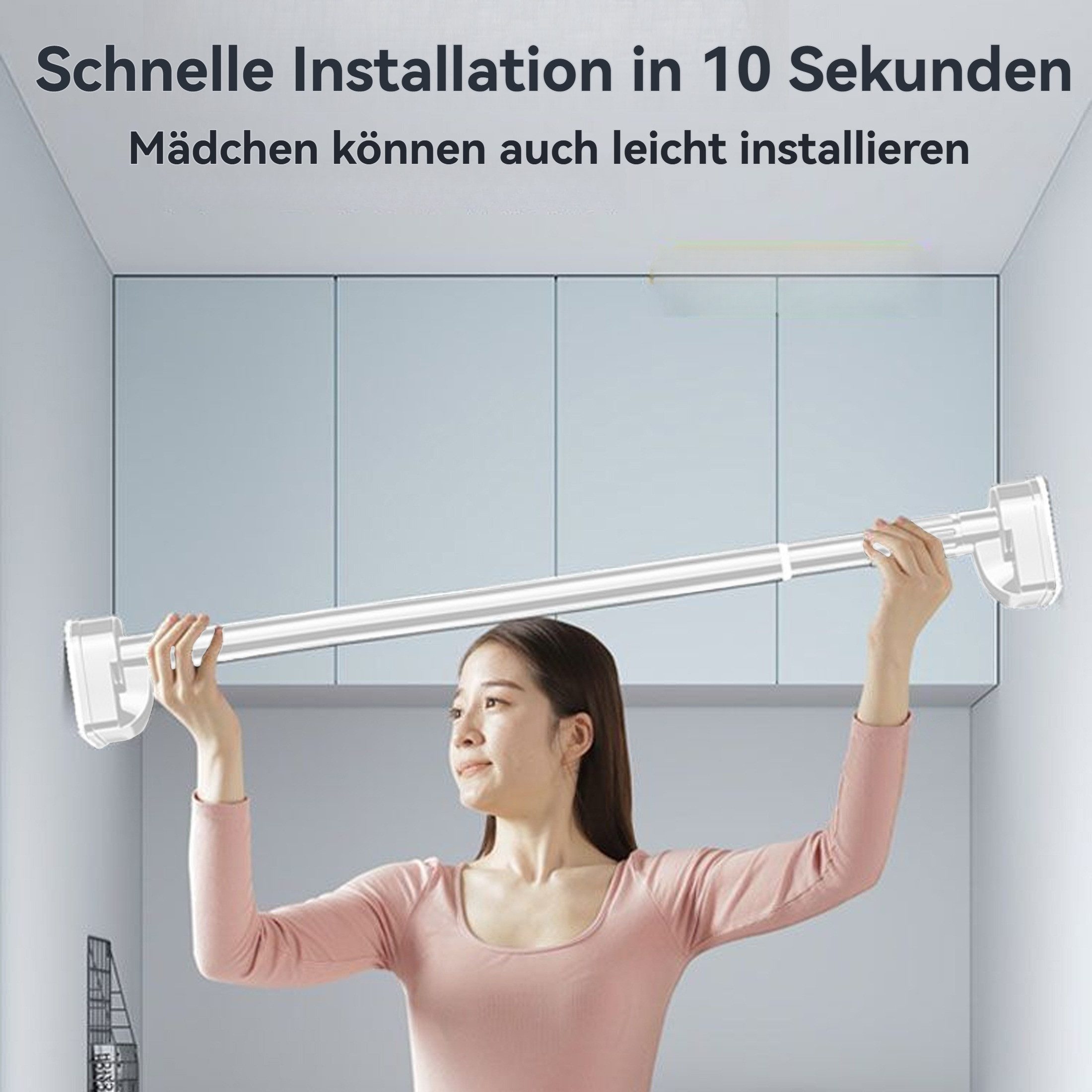 YINDN Kleiderstange 90-160cm Teleskopschrankstange, Ohne Bohren günstig online kaufen