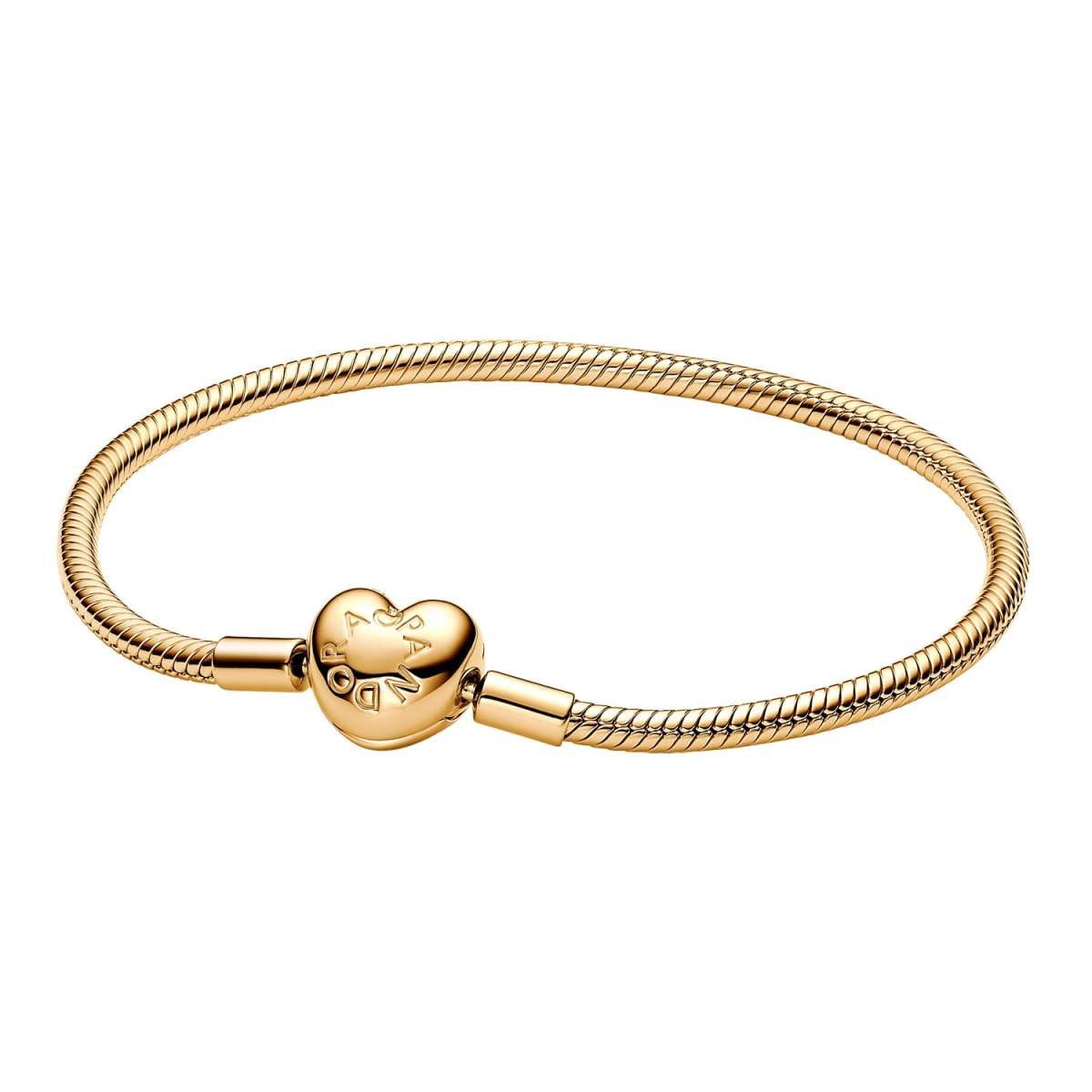 Pandora Armband 563050C00, Damenarmband Goldfarben mit Herz-Verschluss
